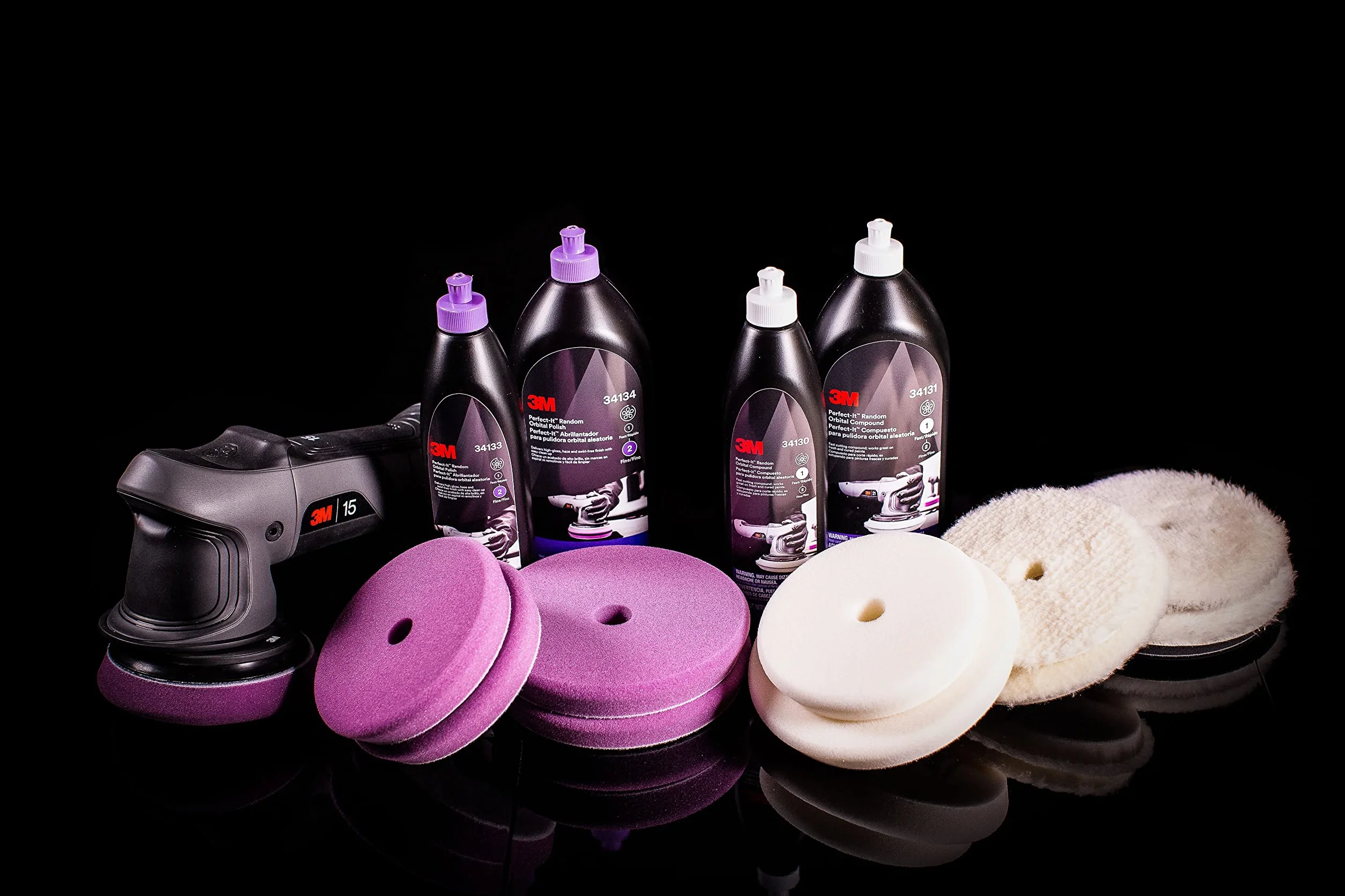 3M Perfect-It Boina de Lana de Pulido Rotorbital, 150 mm, Blanca, 34124, 2 Almohadillas por Paquete