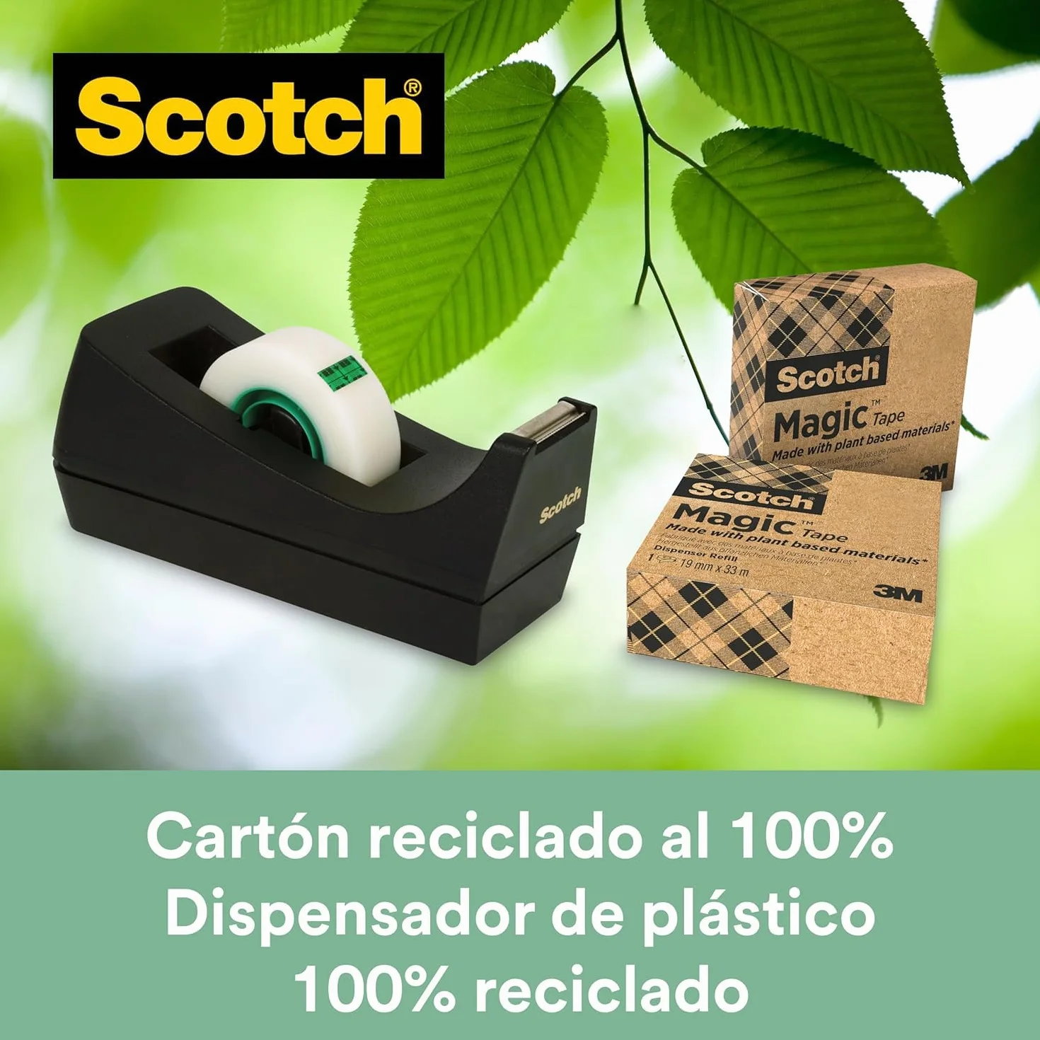 Scotch Magic Pack de 4 dispensadores de cinta de embalaje 19 x 33m