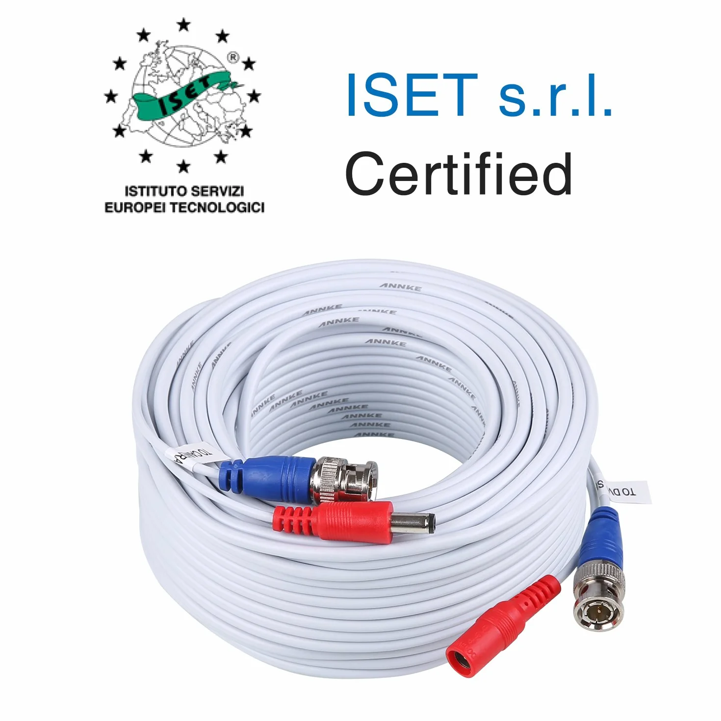 SANNCE BNC Cable de Video Vigilancia Cámara Analog 30m/100ft HD Multifunzioni Cable de BNC de DVR CCTV DC Fuente Alimentación Sistema de Videovigilancia-Blanco