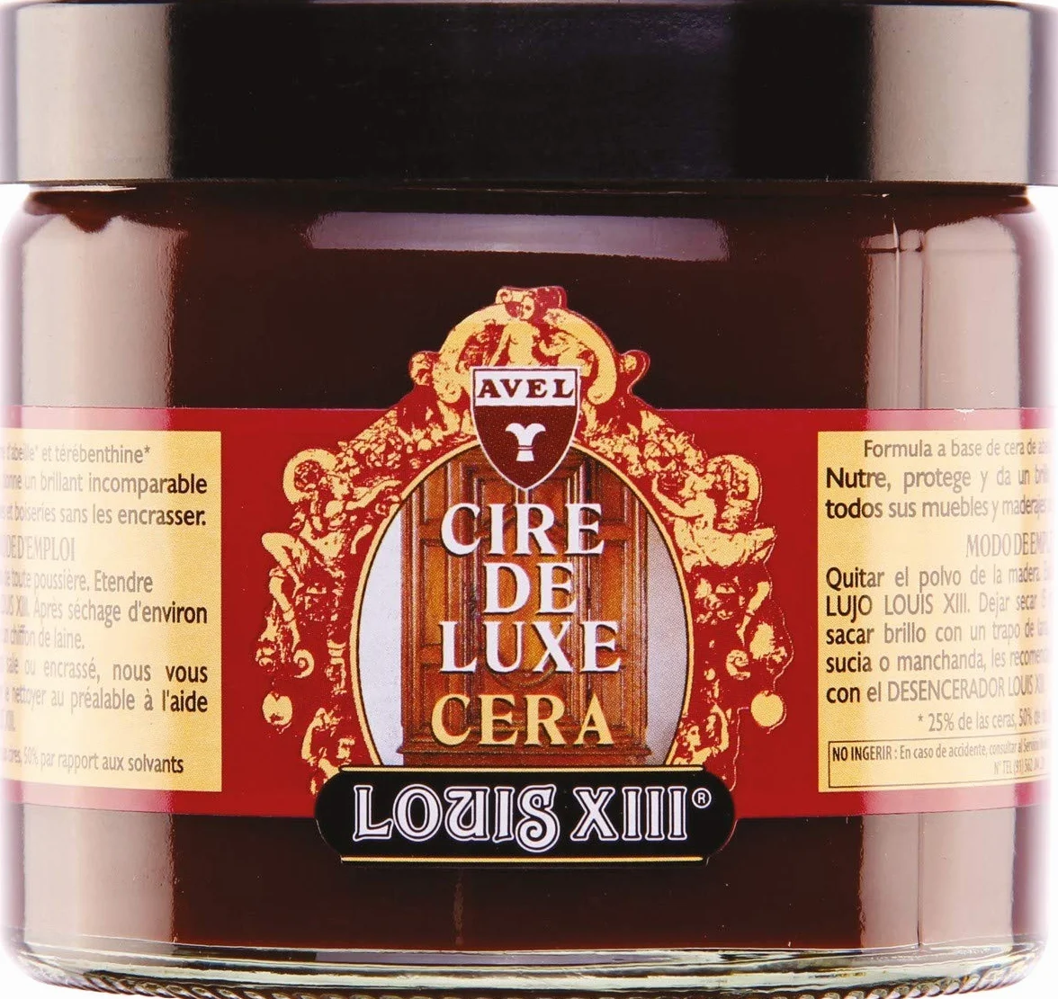 Louis XIII Cera de Lujo para Madera 500 ml – Pasta con Cera de Abeja y Carnauba | Nutre, Protege y Abrillanta | Acabado Satinado Profesional | Roble Medio (33)