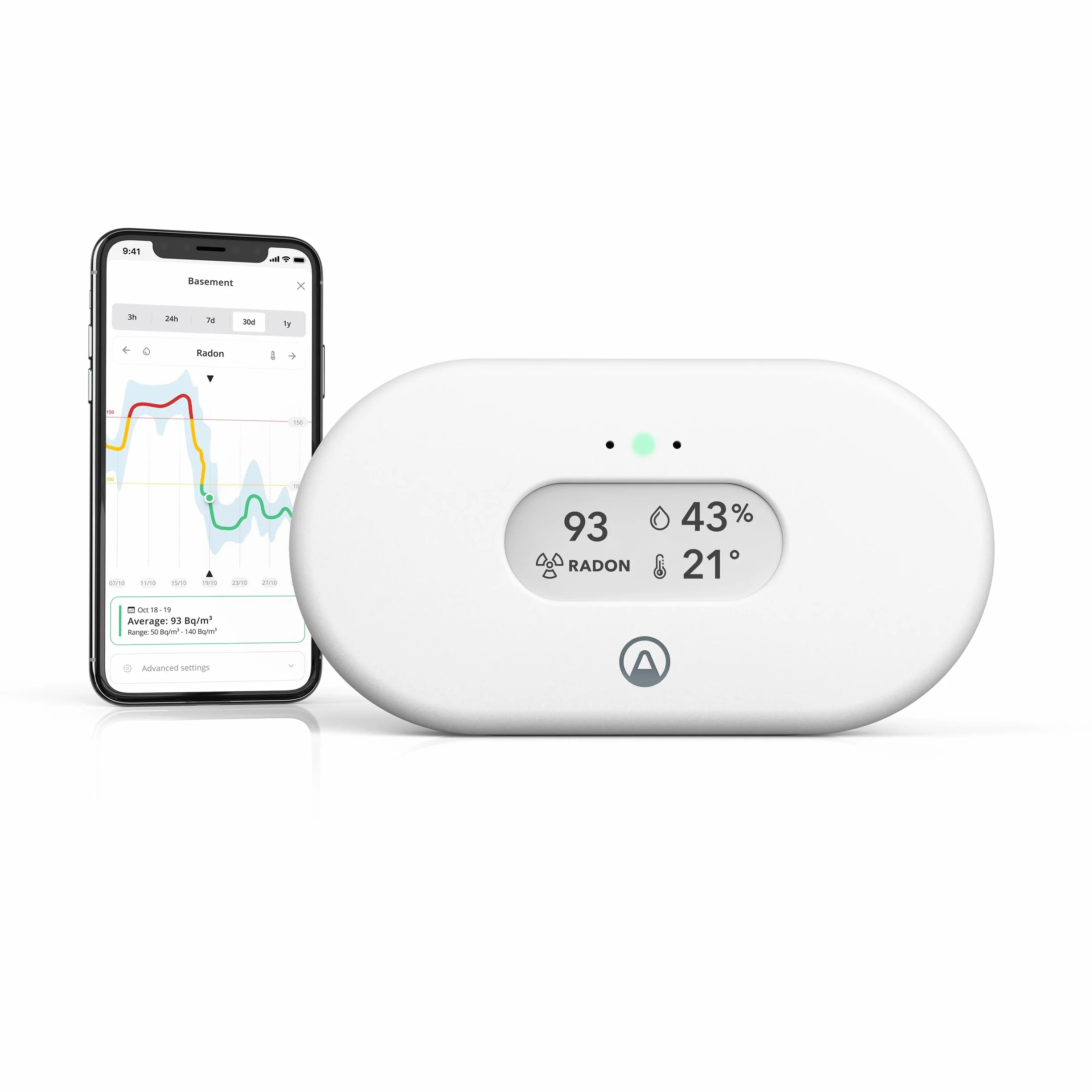 Airthings View Radon Monitor gazu radonu z Wi-Fi i funkcją huba