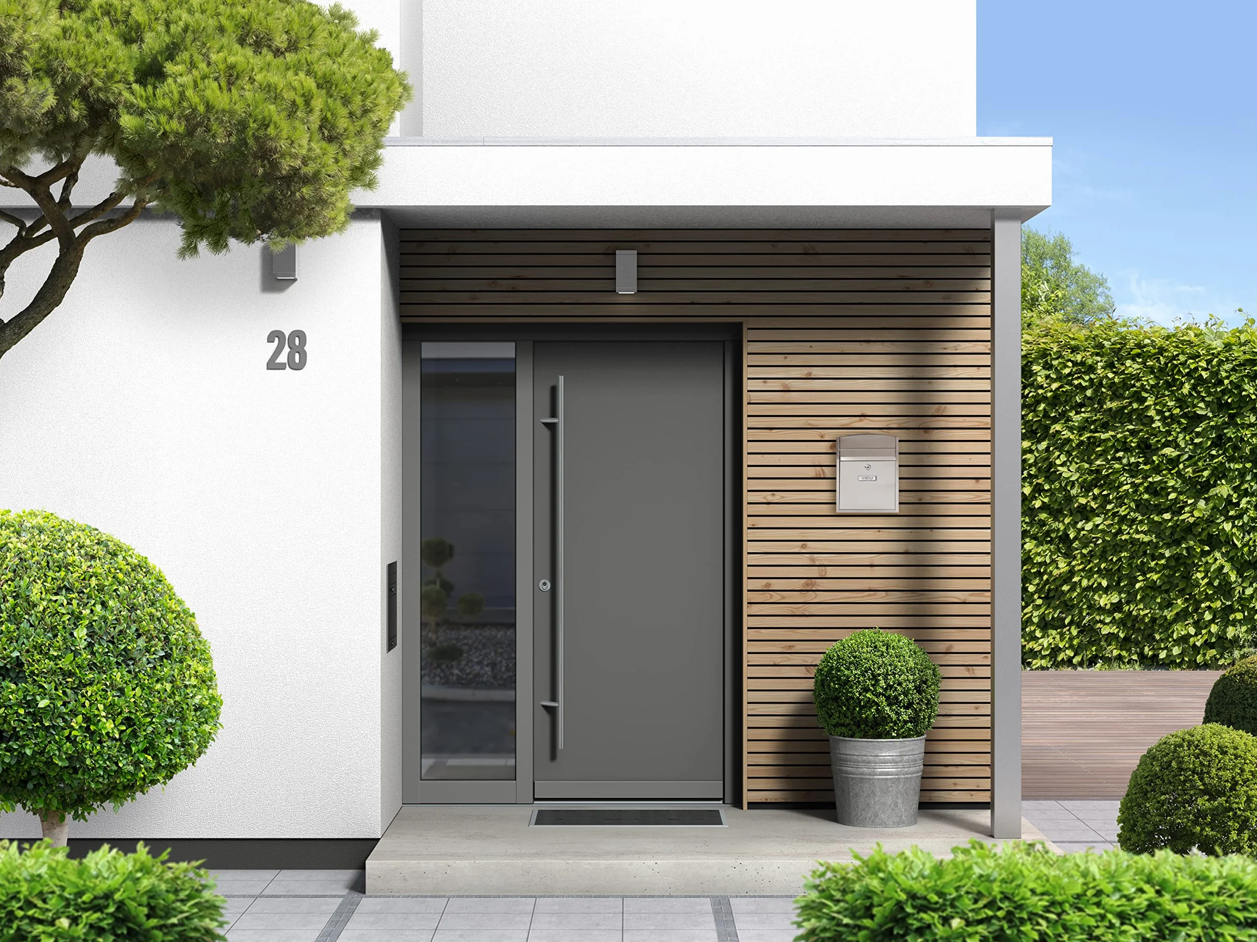 ARREGUI Compact E5737 Buzón Exterior de Acero Inoxidable, Tamaño S (Correo DIN A5) - 28.5 x 24 x 9.5 cm, Buzón de Pared Pequeño, Buzón de Correo Individual, Antilluvia, Anticorrosivo, Inox