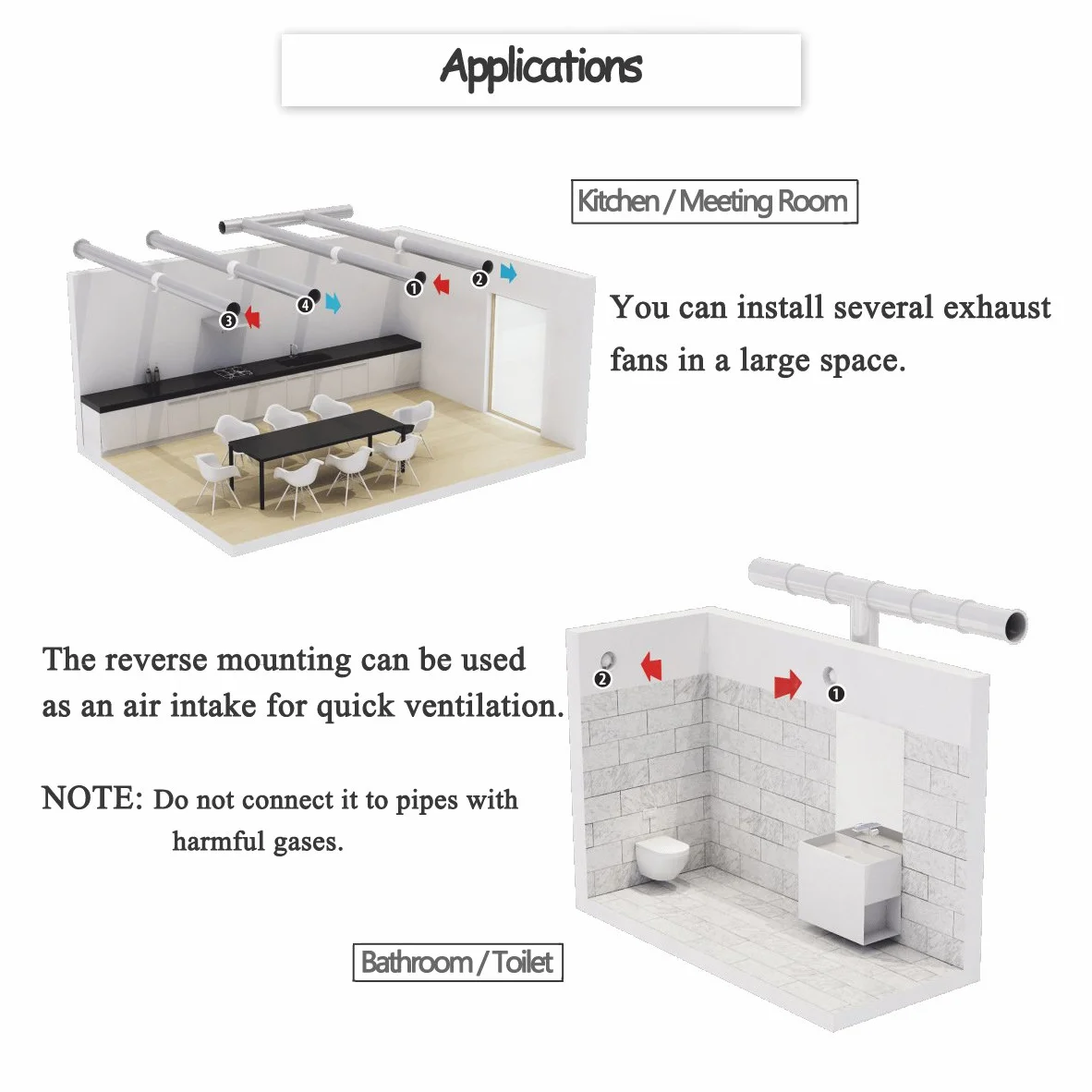 Extractor en línea 100 mm 130m³/h 12W flujo mixto para baños cocinas invernaderos