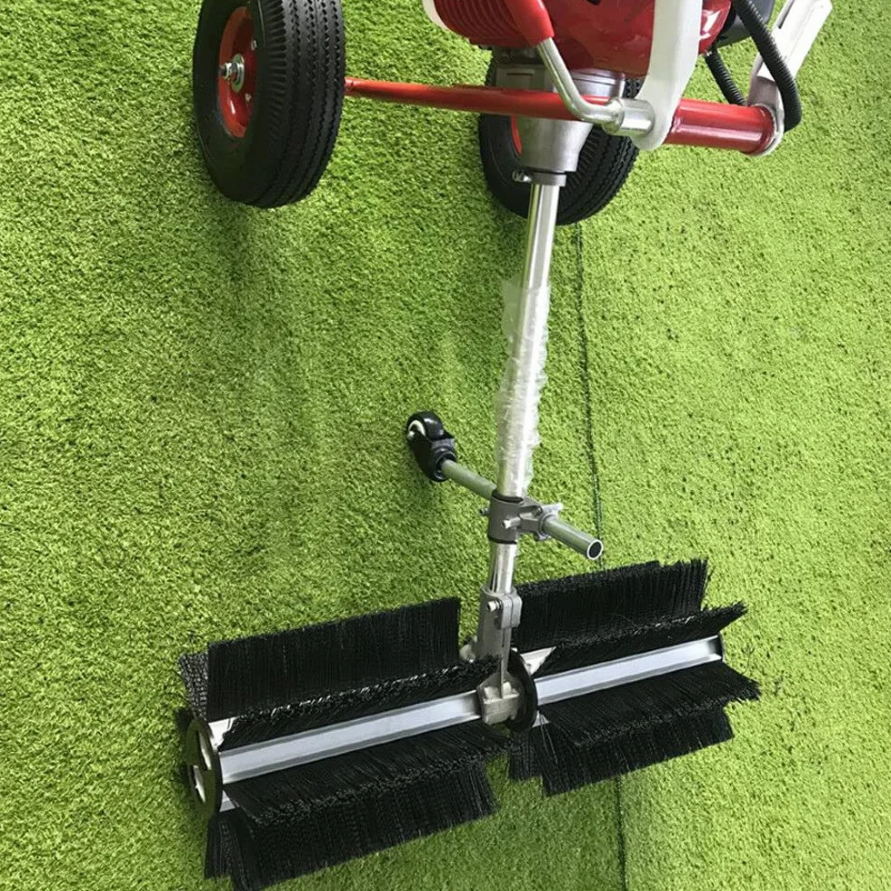 Escoba barredora de Gas de 2 Tiempos Cepillo de césped Artificial máquina de Tierra para Limpiar rastrillos soplador de Nieve Alimentado por rastrillo Paseo de Mano detrás de la Entrada