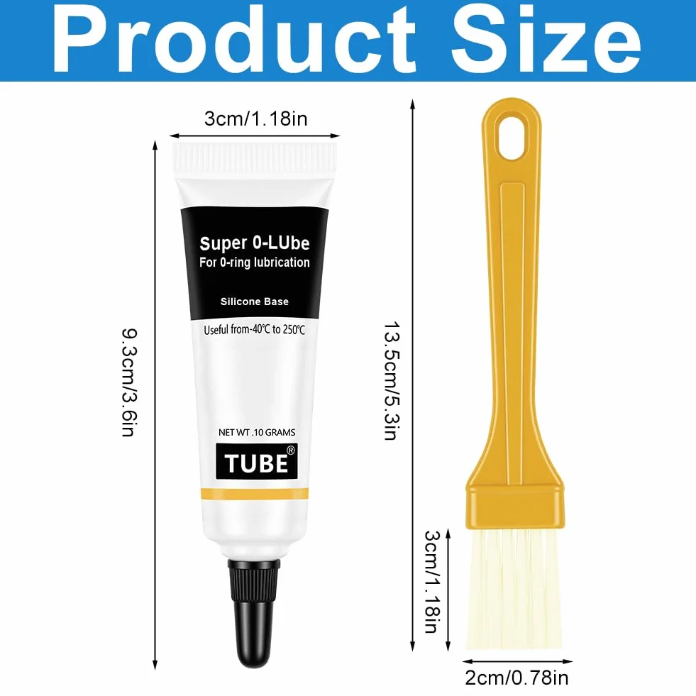AUAUY 3 Piezas Grasas de Silicona mit Silikonpinsel, Lubricante de Silicona para Juntas Tóricas,Juntas, Lubricación de Máquinas, Equipos de Buceo, Filtros de Agua, Sellador de Válvulas, 10 g, Tubo