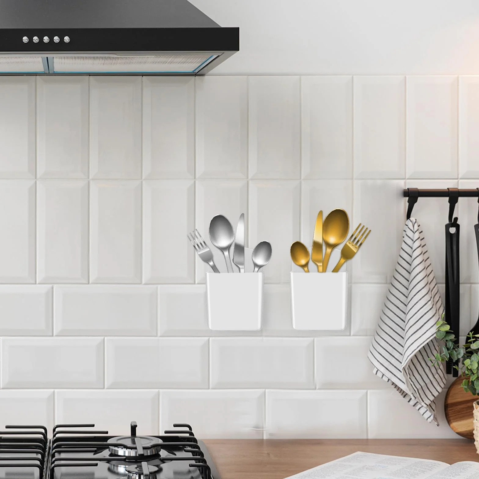 Prasacco 2 Piezas Soporte para Mando a Distancia, Soportes Autoadhesivos, Organizador de Pared Blanco
