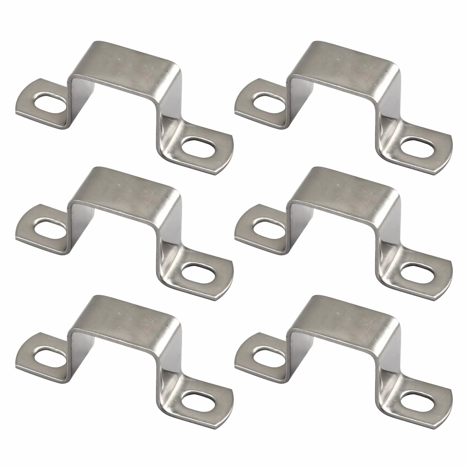Juego de 6 abrazaderas cuadradas de acero inoxidable 304 en forma de U - 40 x 40 mm