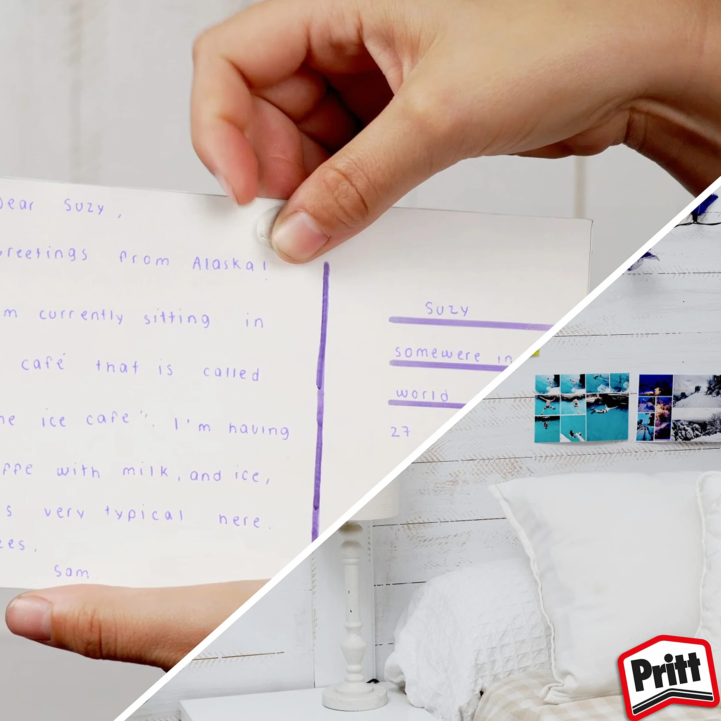 Pritt Multi Tack 65 pcs cuadrados de masilla adhesiva blanca multiusos reposicionable reutilizable para manualidades DIY