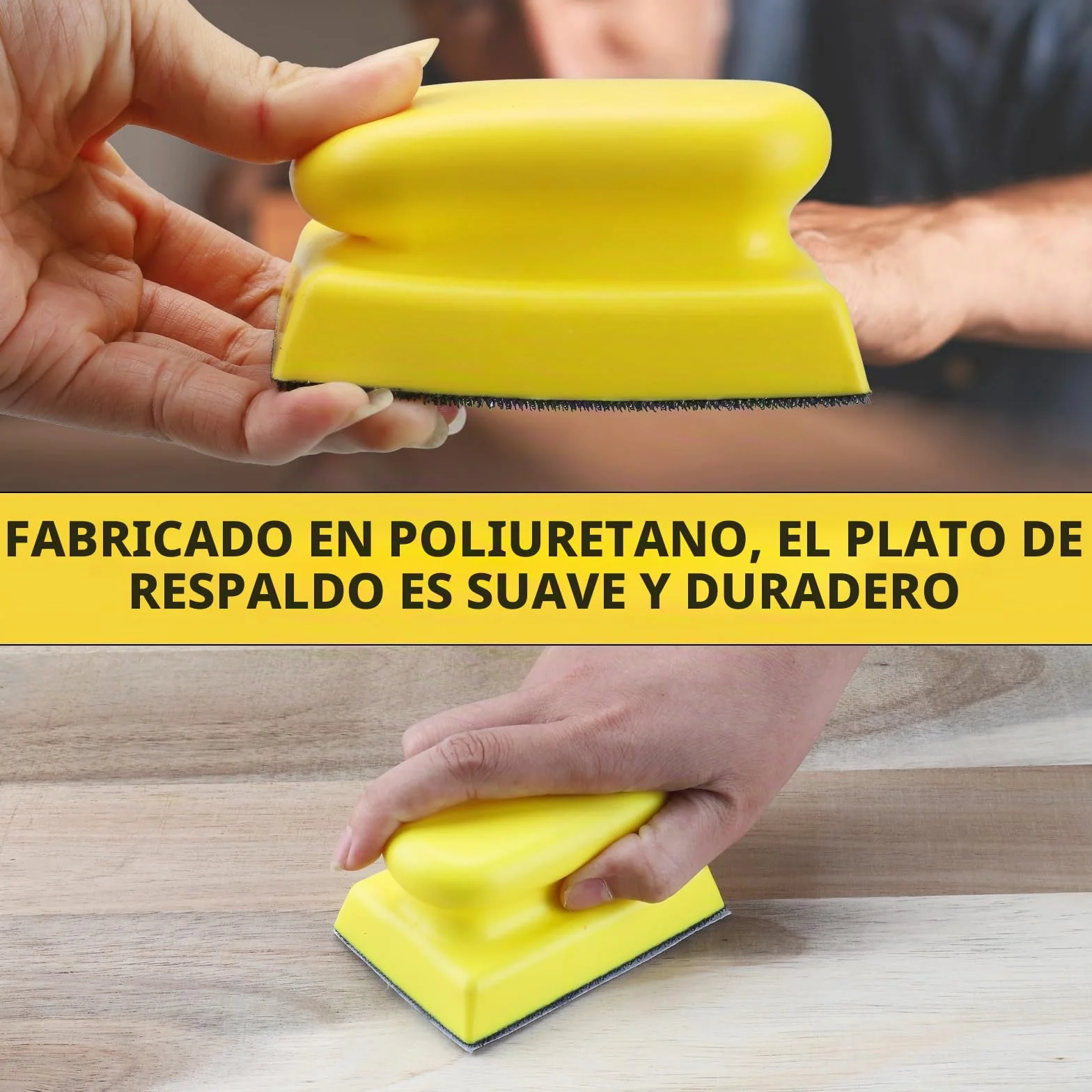 Ensemble de 9 Bloques de lijado,gancho bucle mano bloque, almohadilla placa de respaldo, ponçage à crochets Forme convexe et concave pour le travail du bois, meubles, la peinture automobile