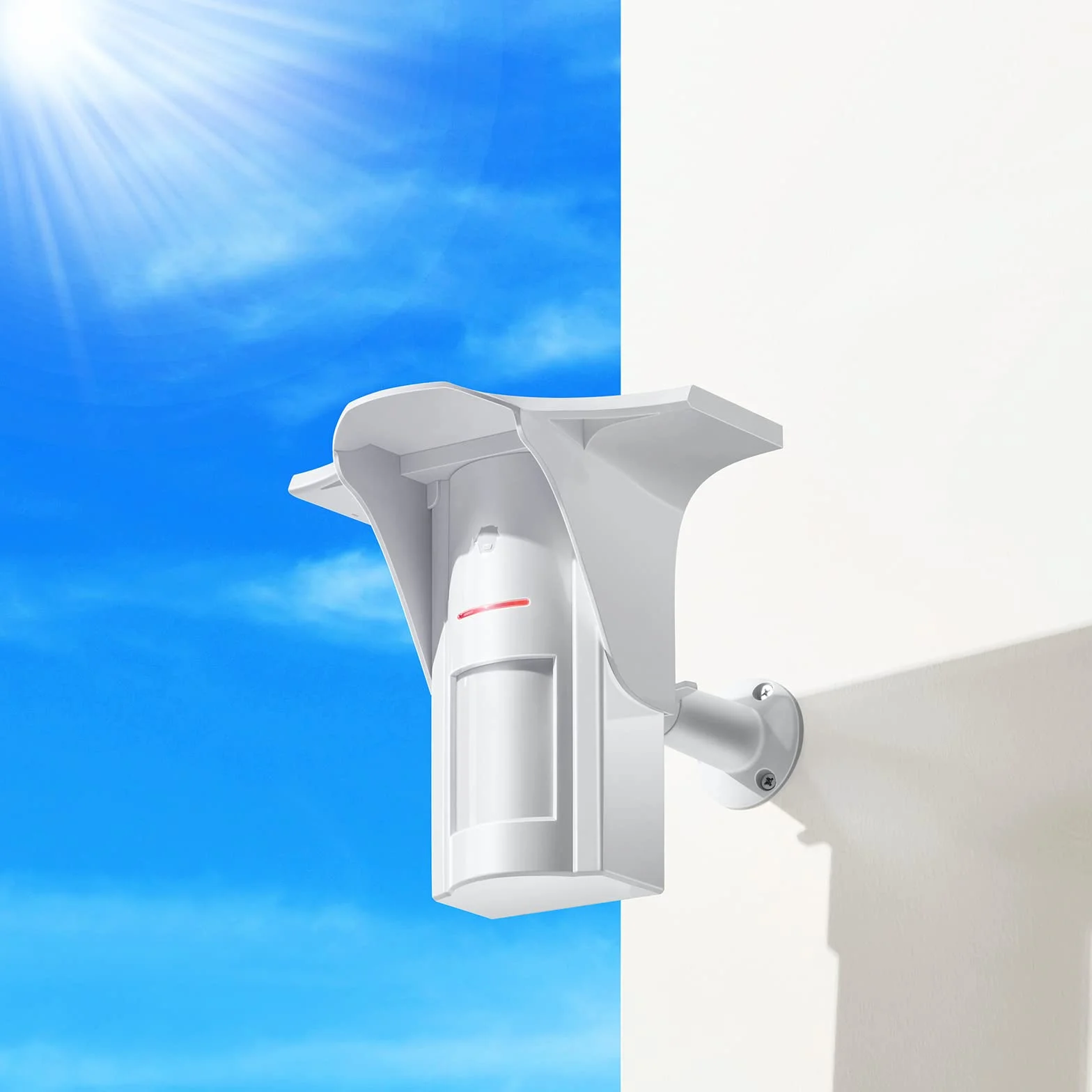 Chuango PIR-926 Detector Solar de Movimiento- Doble Detección Infrarrojos Pasivos y Microondas, Protección IP65, Alcance de 8 Metros y Ángulo de 110°, Duración de la Batería hasta 5 Meses sin Sol