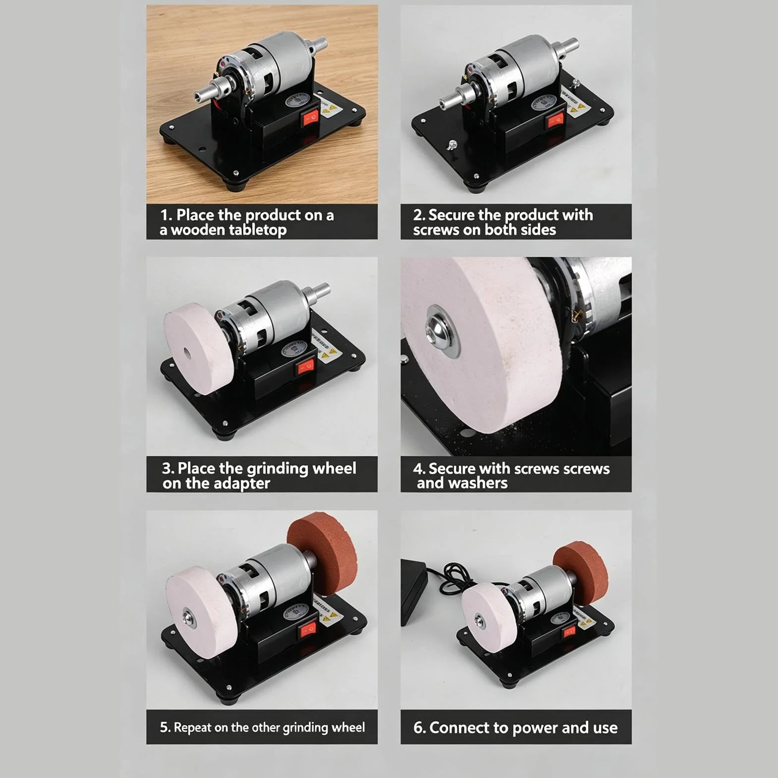 Amoladora de mesa | Mini 100W silenciosa disco 7 cm - Pequeña herramienta afiladora y amoladora - Para Metal Madera DIY Artesanía y Joyería Pulido y Esmerilado Taller Doméstico