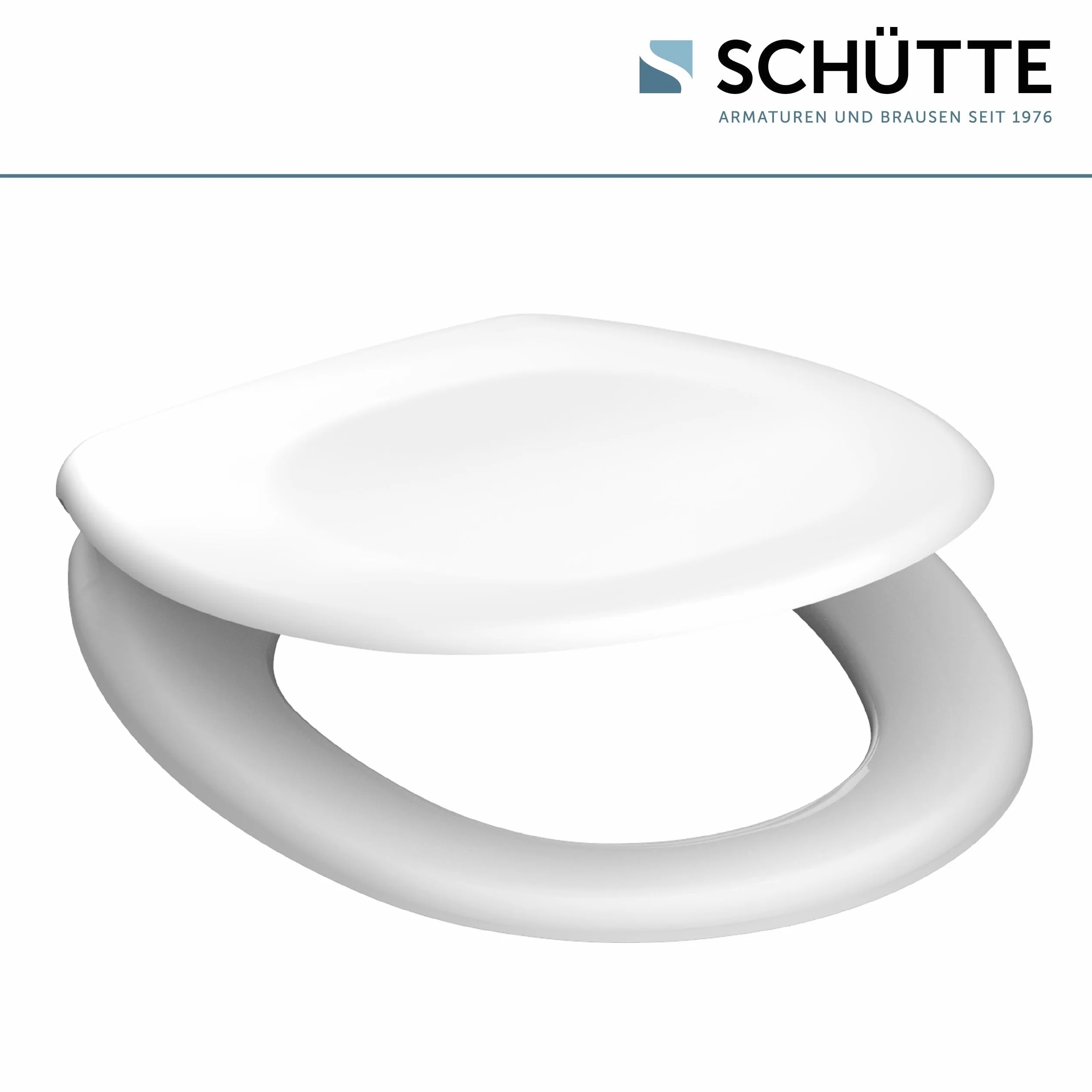 SCHÜTTE Asiento de inodoro sin descenso automático, tapa de inodoro con bisagras metálicas, Duroplástico resistente a los arañazos, tapa y asiento de inodoro con carga máxima de 150 kg, tamaño