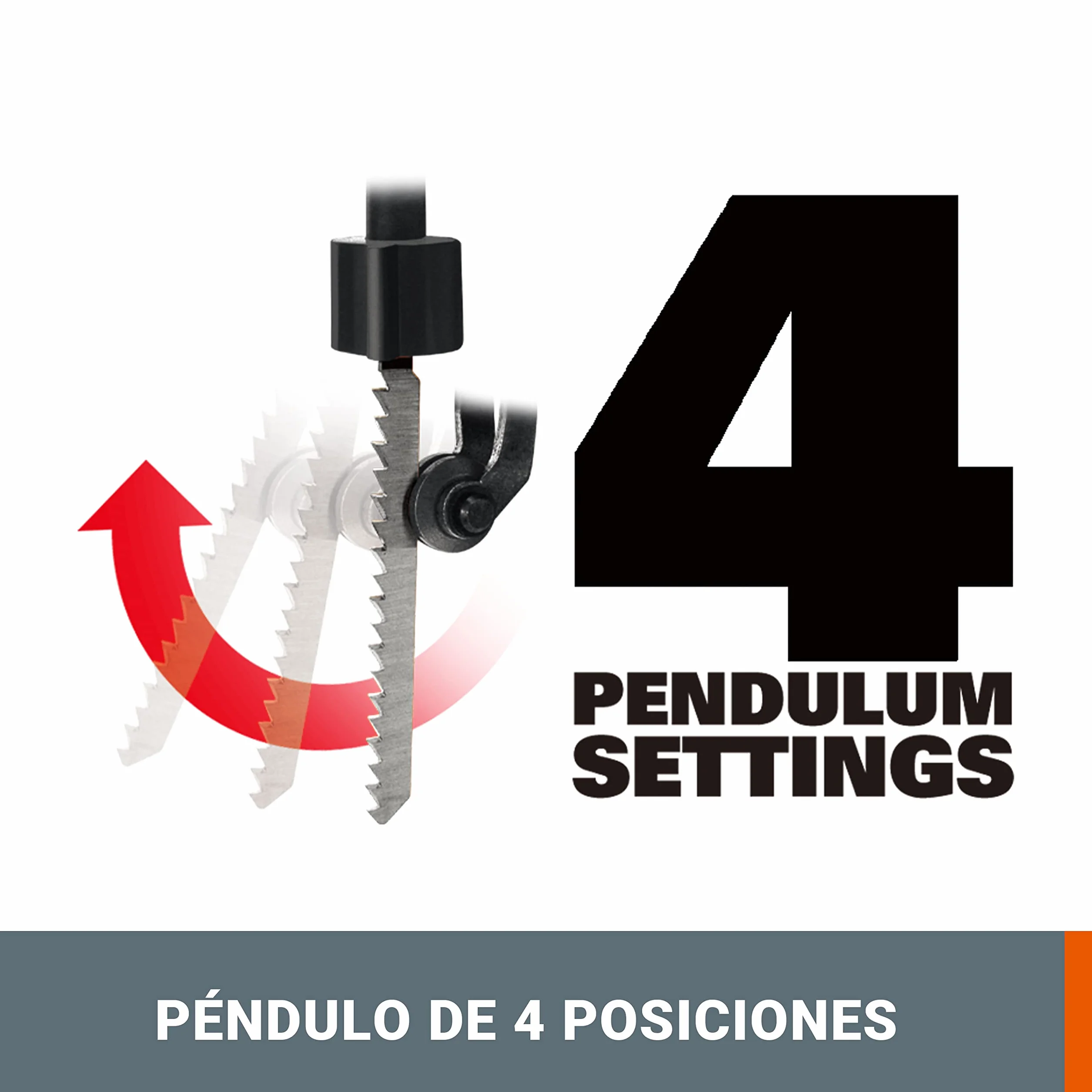 WORX Sierra de calar 20V Máx. | WX543.9 | Sistema de penduleo de 4 posiciones | Sin batería ni cargador | Cambio rápido de hoja| Luz LED | 24mm de corte | Caja de cartón |
