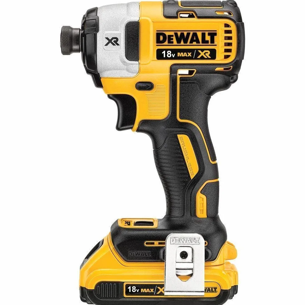 DEWALT DCF887D2-QW - Atornillador Impacto sin Escobillas XR 18 V, 2.0 Ah, 205 Nm, 3 Velocidades, Motor sin Escobillas, Luz LED Triple, Incluye 2 Baterías, Cargador Multivoltaje y Maletín de Transporte