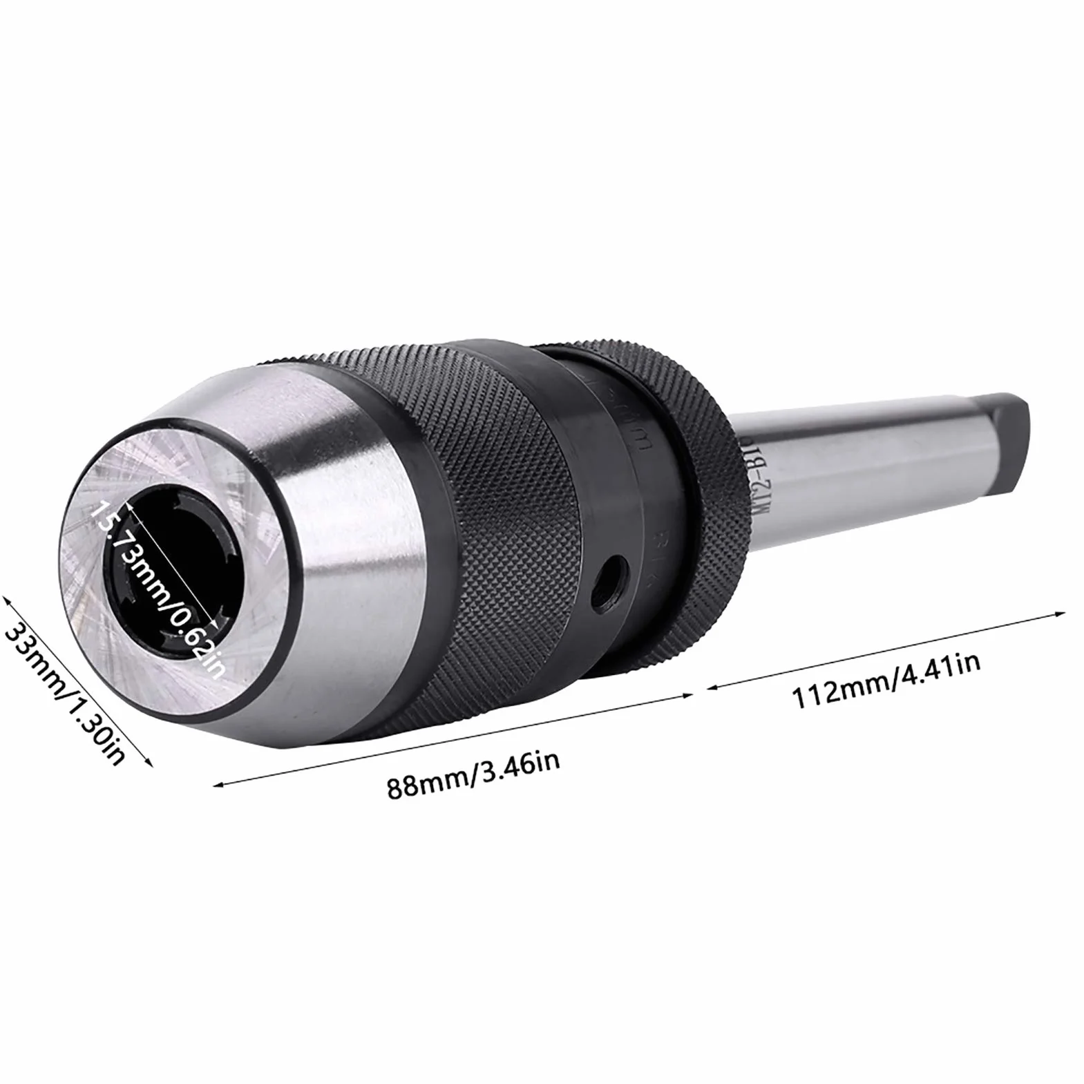Tyenaza Portabrocas B16, Portabroca MT2 Torno, Portabroco de Acero para Torno Sin Llave 1/2 con Autoapriete de 1 a 13 mm con Portabroco de Eje MT2-B16, para Taladros de Columna, Fresadoras