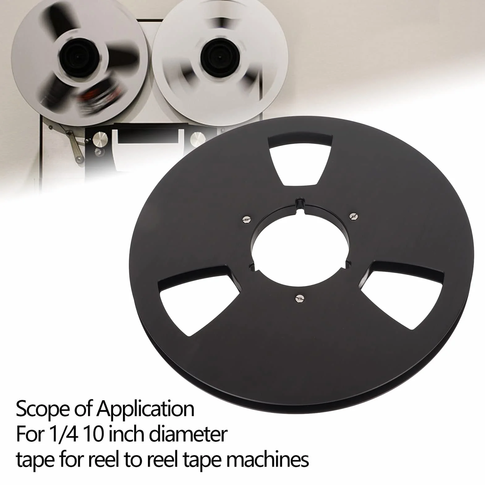 1 Uds. Carrete de Cinta Vacío de 1/4 10 Pulgadas, Carrete Abierto Cinta de Audio Carrete Vacío Carrete de Aluminio Grifo Ereel para Nab Reel. (Negro)