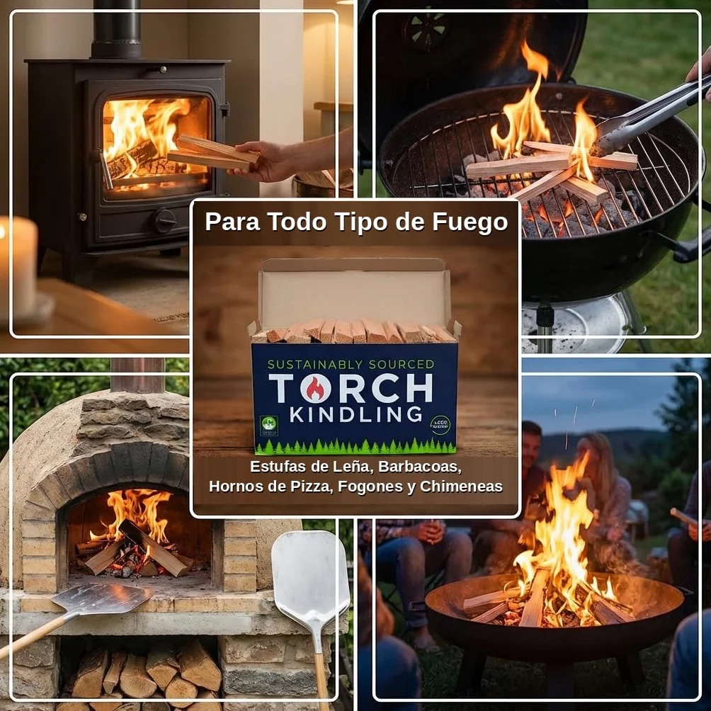 Natural Secado al Horno Torch Kindling 2,5 kg para Estufas de leña Barbacoa Pizza Chimenea