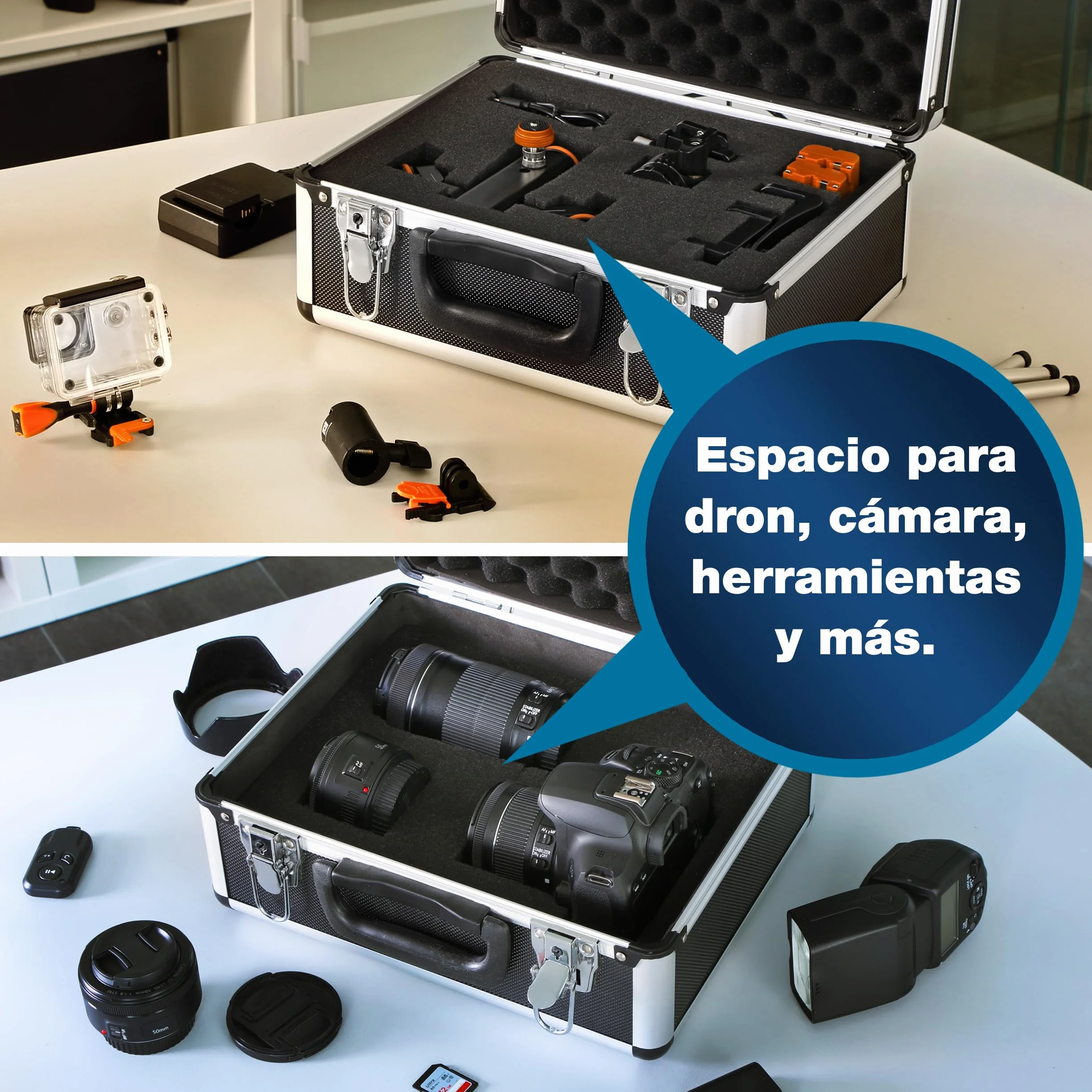 PeakTech 7300 Estuche universal para dispositivos de medición, 320 x 250 x 150 mm, con cerradura