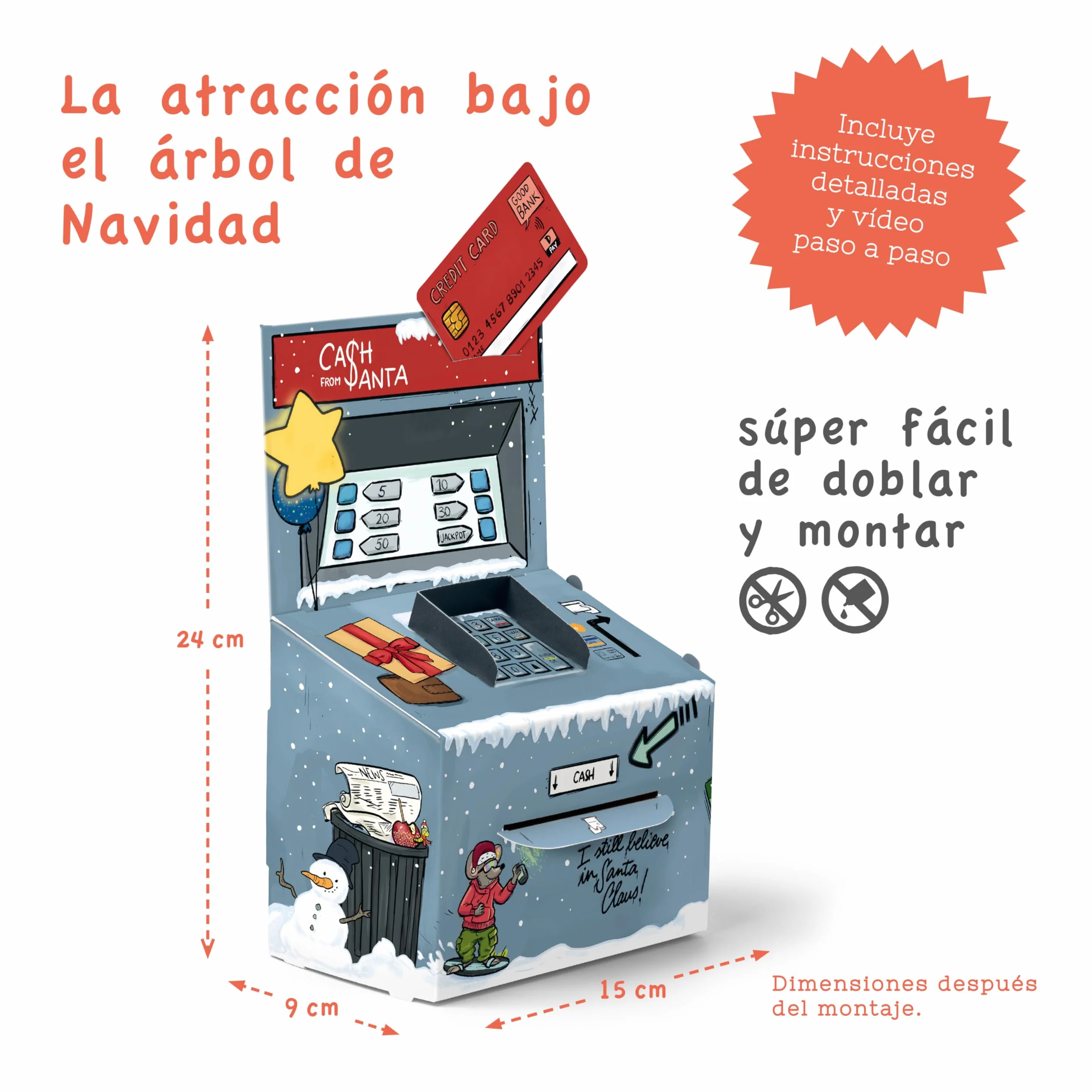 SURPRISA Money O-Mat Cajero Automático DIY Regalo Original Navidad Personalizado