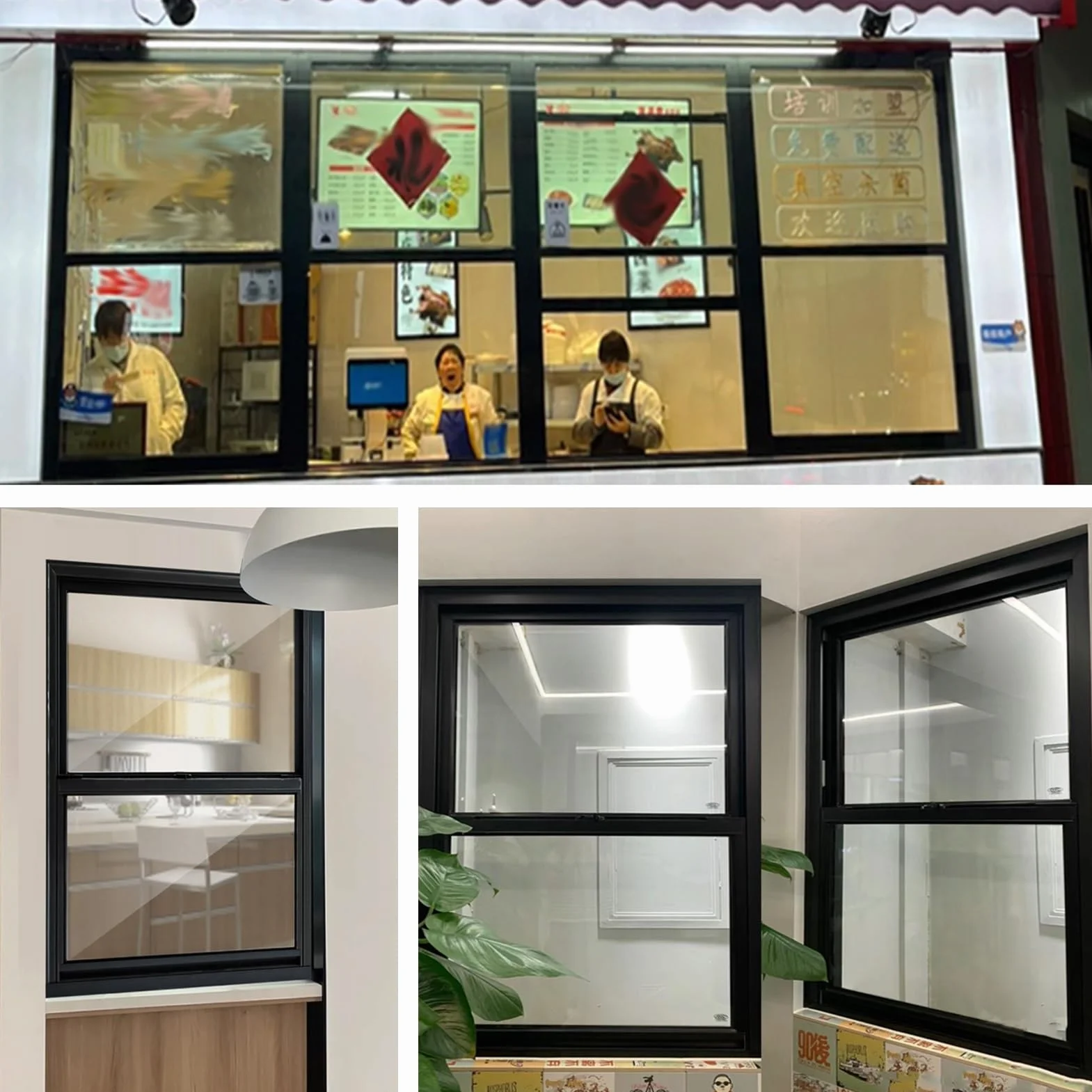 Salas Ventanas, Abra La Ventana Deslizante Vertical del Sótano, Ventana De Vidrio Servicio Camión Comida con Inclinación Inferior para Mejoras En El Hogar(80x120cm)