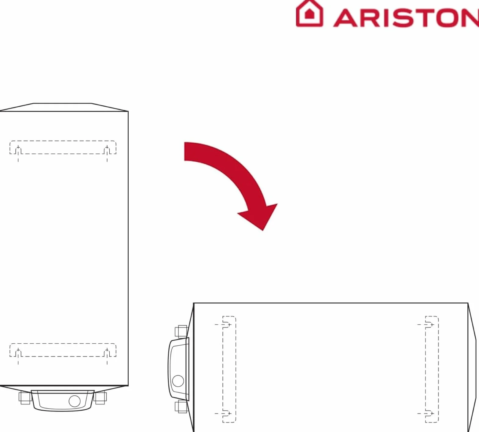 Ariston, Fleck Bon - Termo Eléctrico 50 Litros, Calentador de Agua Eléctrico Horizontal/Vertical Seguro y Eficiente 35.3x38x85.5cm, Calentadores para Instalación en España - Eficiencia B, Rango (A+/F)