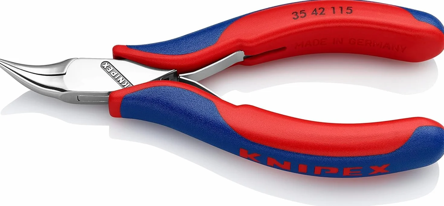 KNIPEX Alicate de montaje para electrónica con articulación machihembrada con mangos multicomponente 115 mm, 35 42 115