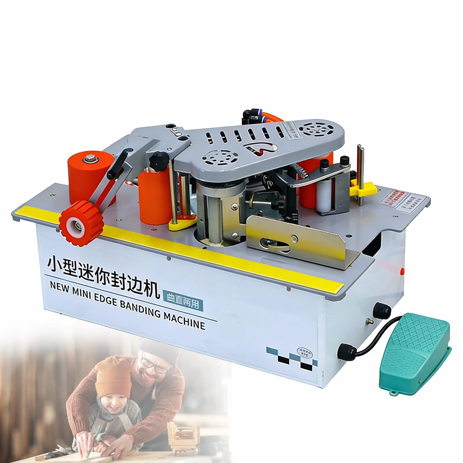 Canteadora Portátil para Madera y PVC, Corte de Cinta Automático, Encolado Doble Cara, 10-40mm