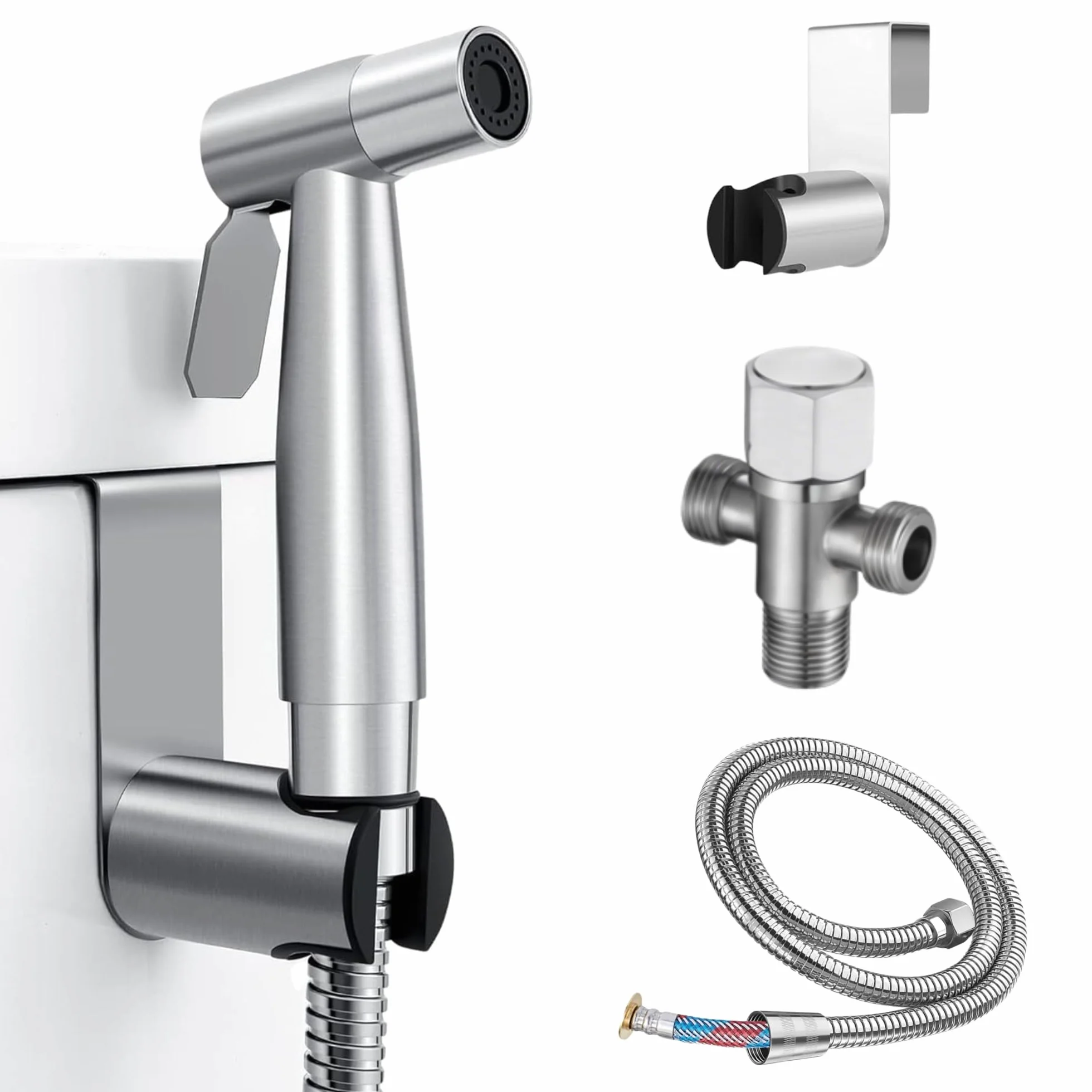 Ducha bidet para WC con sistema de montaje fácil e incluye todo lo necesario