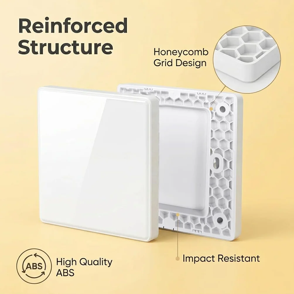 4 tapas ciegas para enchufe cuadrado blanco, cubierta universal para orificios de pared para caja empotrada, cubierta de plástico para enchufes no utilizados y cajas de interruptores en el hogar