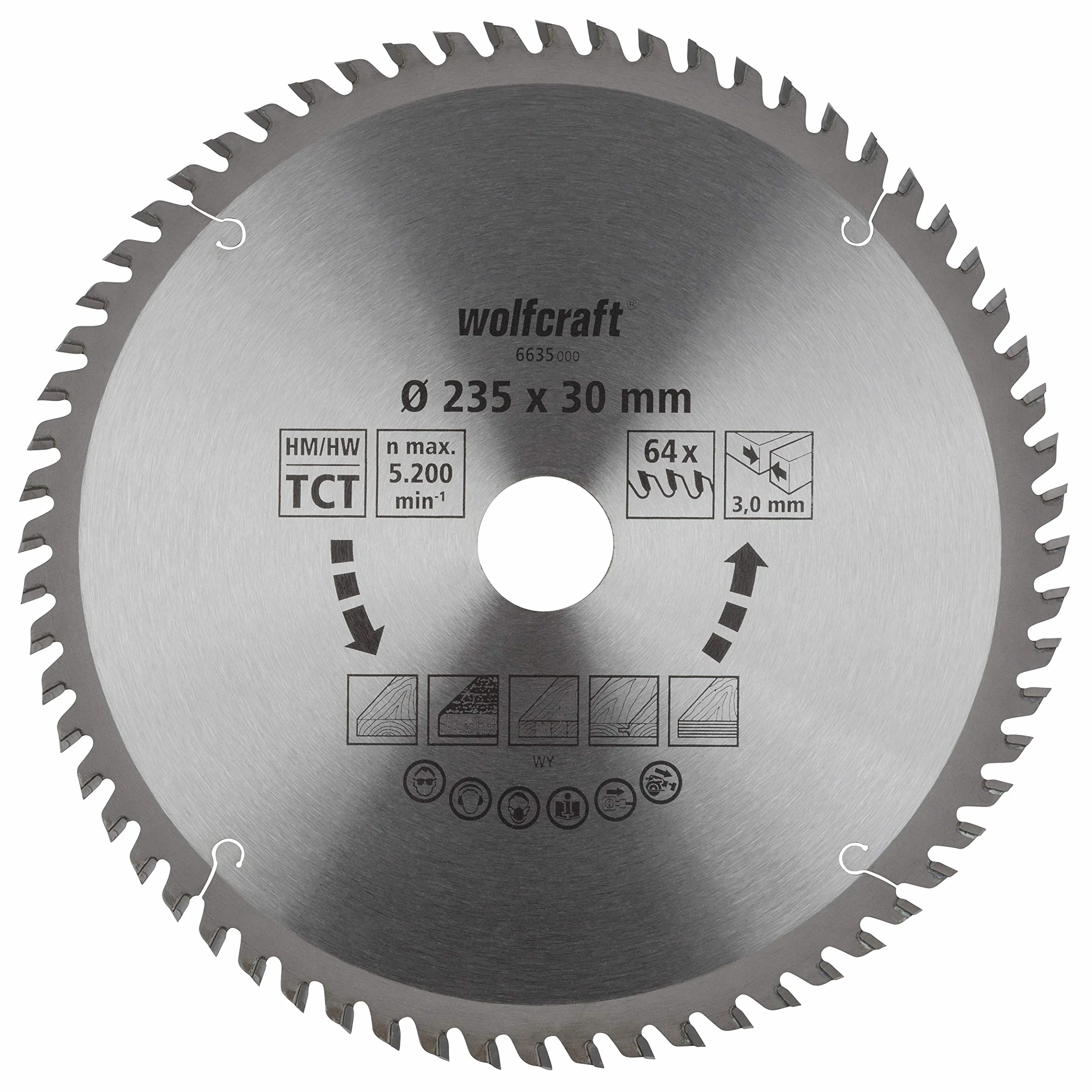 wolfcraft Disco de sierra circular de mano CT, serie naranja I 6635000 I Cortes finos y limpios
