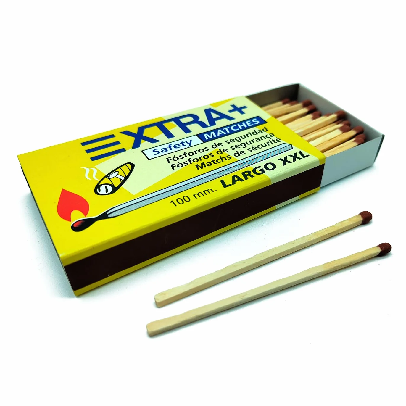 Pack de 6 Cajas de Cerillas Super Largo XXL, 300 Cerillas Totales, Fósforos de Seguridad para Cocinas, Barbacoas, Chimeneas, Estufas (10 cm)
