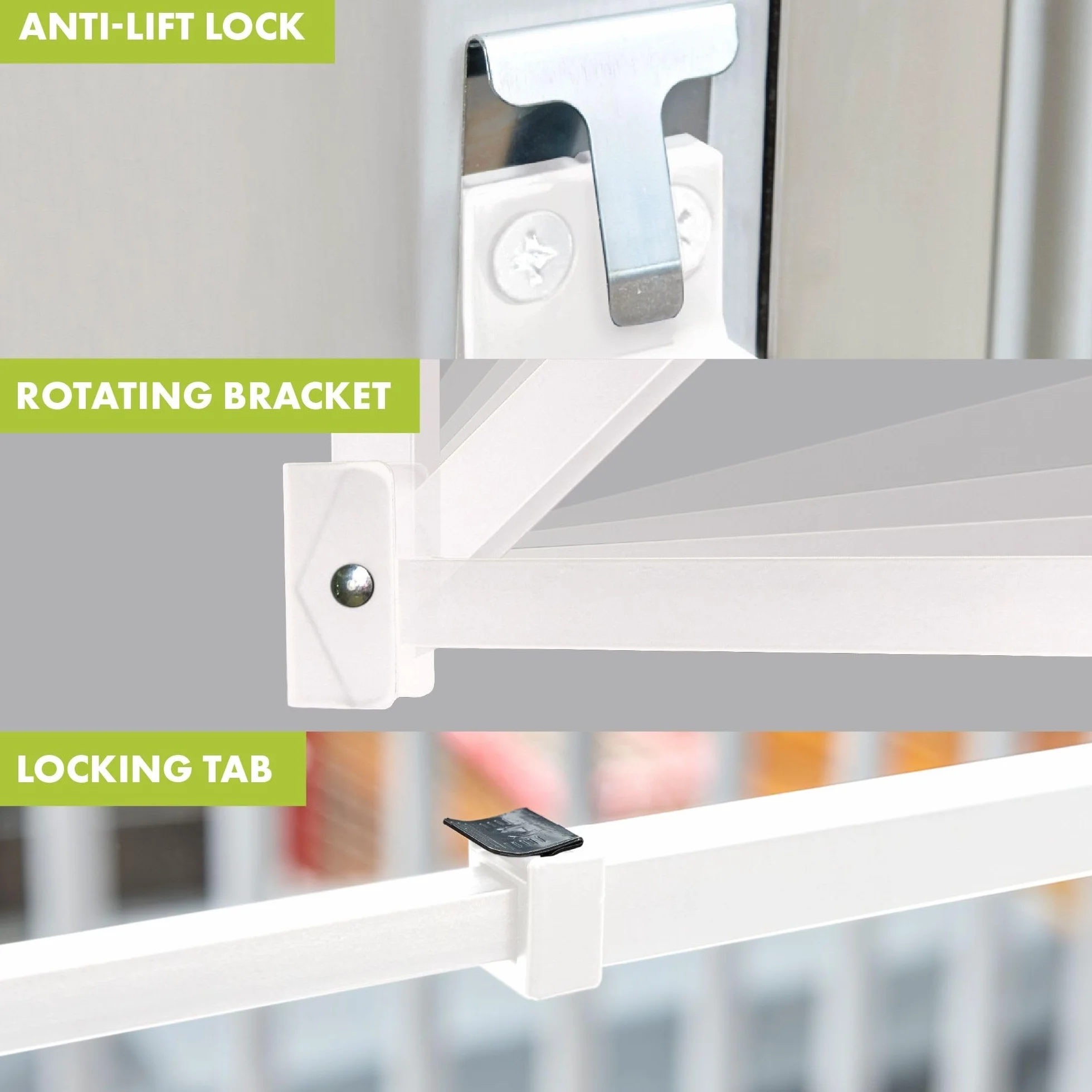 Ideal Security Inc. SK110W. Barra de seguridad blanca para puertas del patio, SK110W