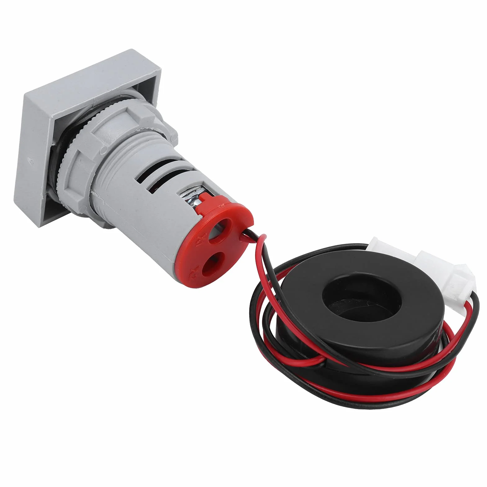 Fafeicy Amperímetro digital, AD16-22FSA AC 220V Medidor de corriente digital Luz de señal cuadrada Medidor de corriente Panel mate Amperímetro Luz indicadora de señal, para electricidad(rojo)