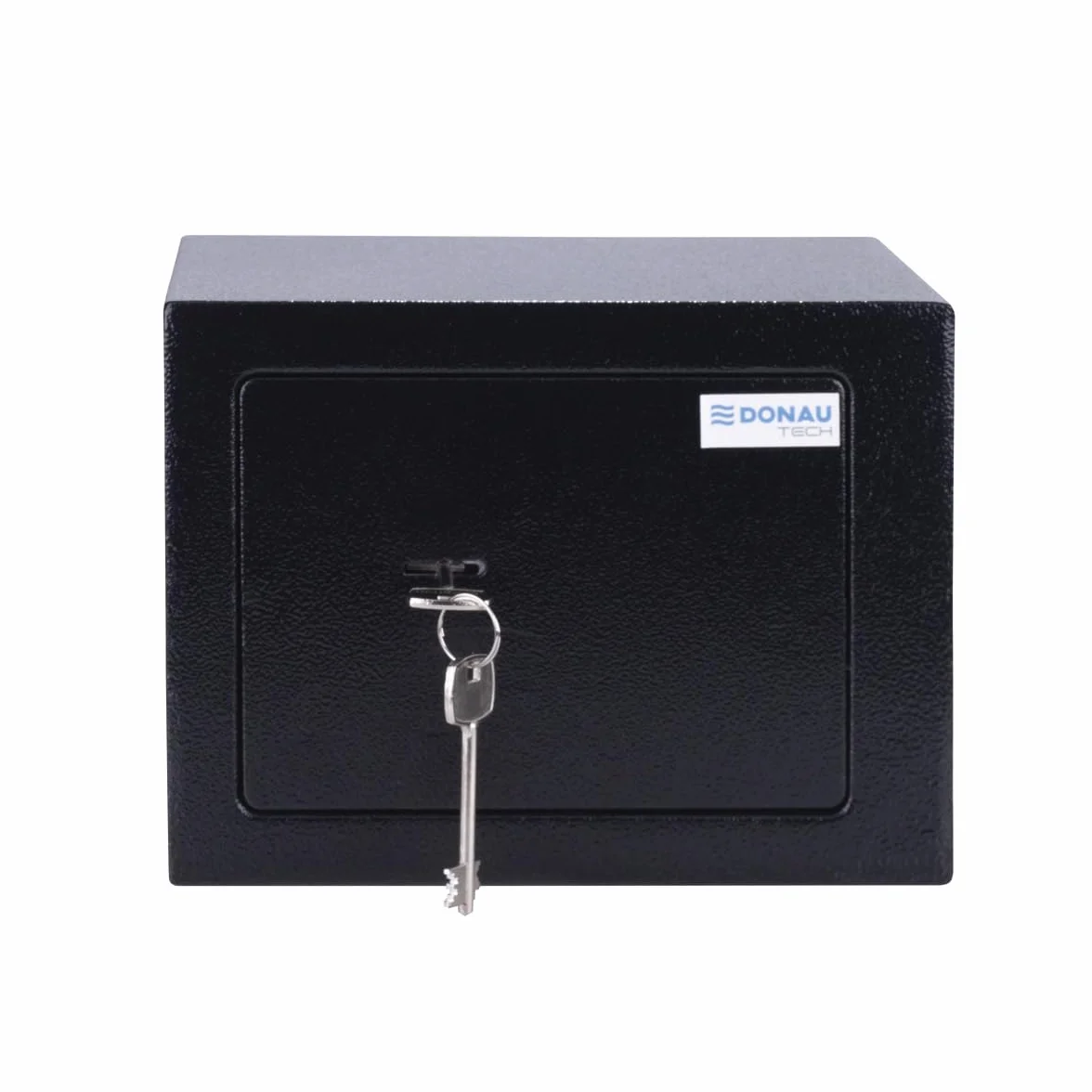 Caja fuerte para muebles DONAU TECH, 4,6 L / 23 x 17 x 17 cm/Caja fuerte para suelo o pared, incluye 2 llaves/Color negro