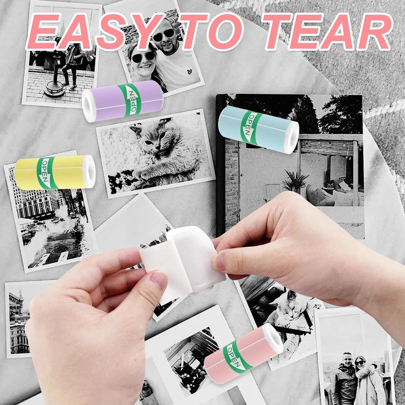 20 Rollos Papeles Cámara Fotos Niños, Papel Impresora Termica, Rollos Camara Fotos Infantil Instantanea, Mini Recarga de Papel de Impresión, Pegatina Imprimible Autoadhesiva (57 x 25 mm)