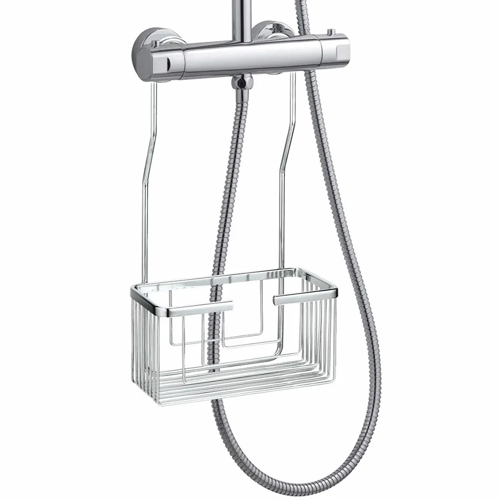 Kibath Cesta Portageles Estante de ducha para colgar en grifería. Sistema antibalancelo. Facil instalacion sin hacer agujeros ni taladros.