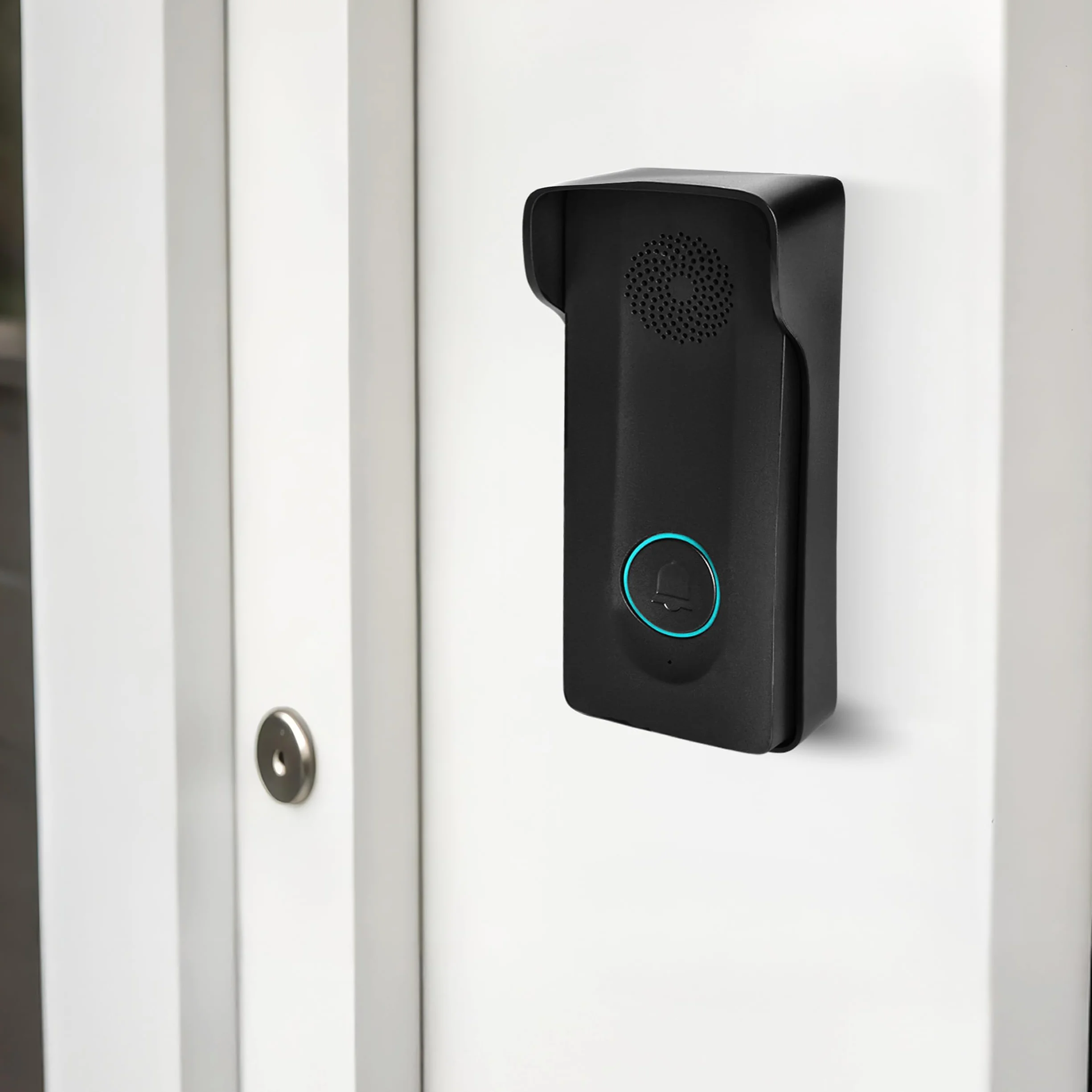 Kit de Portero Unifamiliar Manos Libres Negro IP54 - Timbre Inalámbrico Exterior Impermeable - Timbres para casa - Intercomunicador Casa