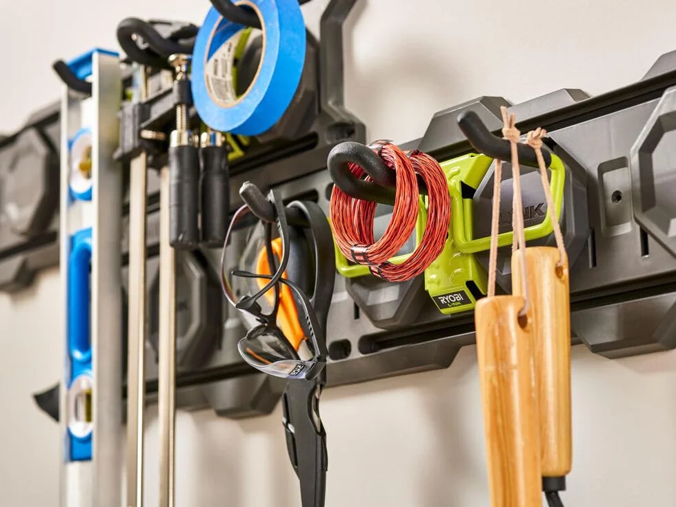 Ryobi – Kit de acoplamiento completo Link, almacenamiento para garaje y taller (7 piezas) – Syteme LINK – RSLWPK-7PC, verde y antracita