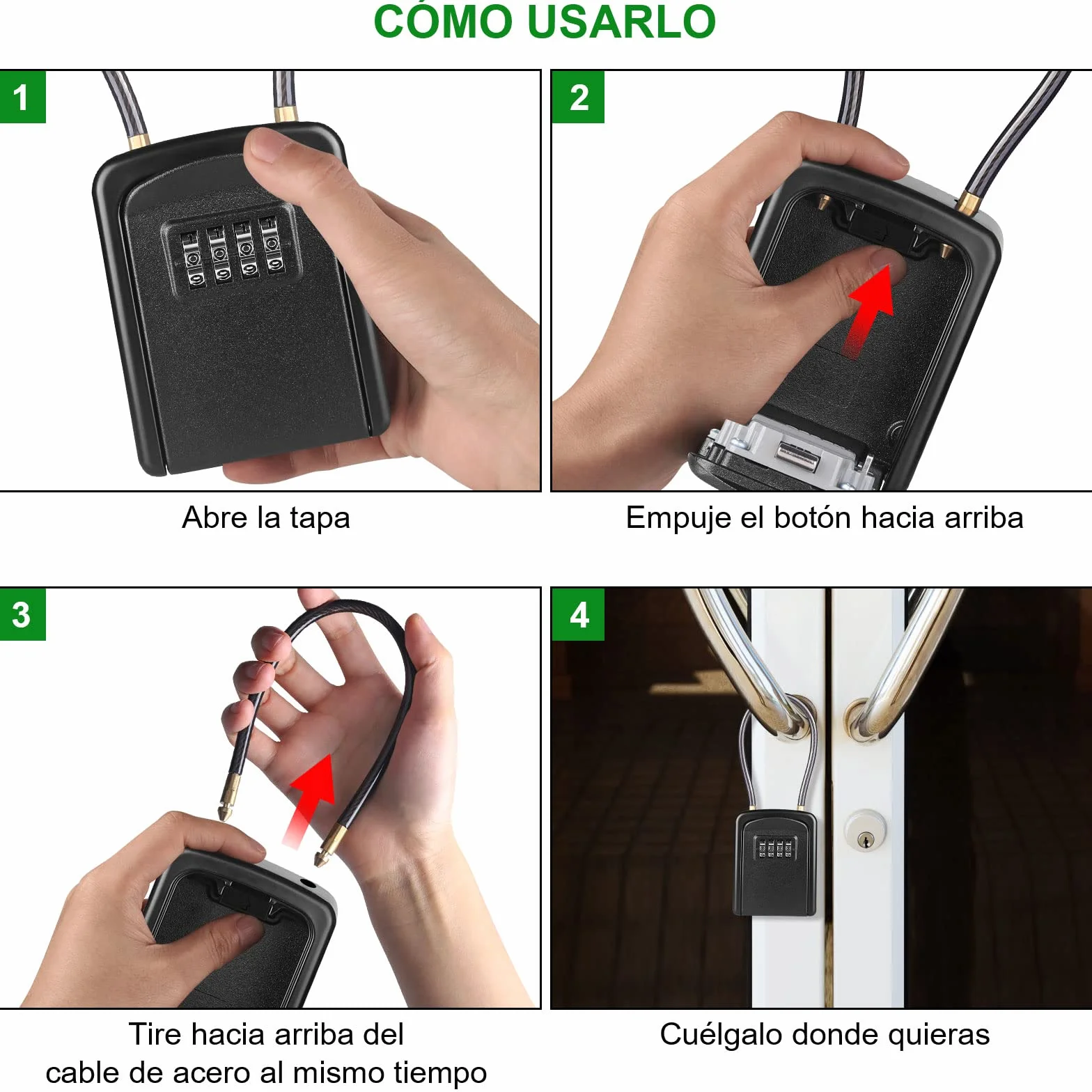 Diyife Impermeable Caja de Seguridad para Llaves, Portátil con Cuerda de Alambre, para Hogar Exterior Oficina