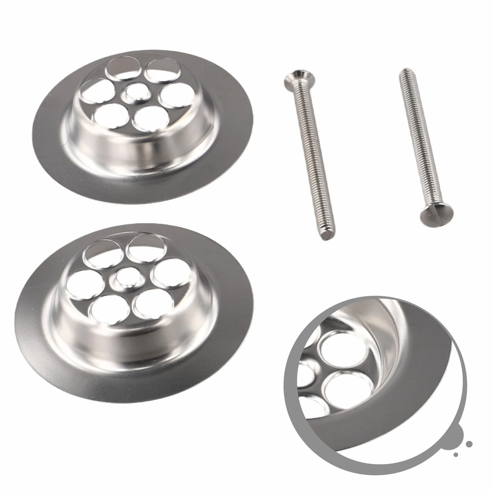 Repuesto de agujero de baño de acero inoxidable con tornillo para reparación de fugas - 2 juegos