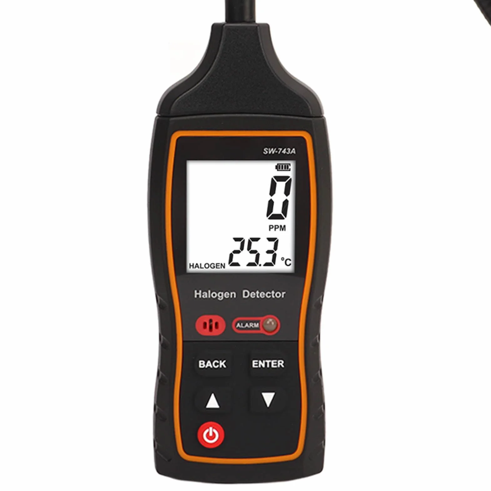 Jeffergarden Detector de Gas Halógeno Detector de Gas Refrigerante ABS 0 a 1000 PPM con Sonda Flexible de 26 Cm LCD y Sensibilidad Ajustable para HVAC AC Refrigeración Extinción de Incendios