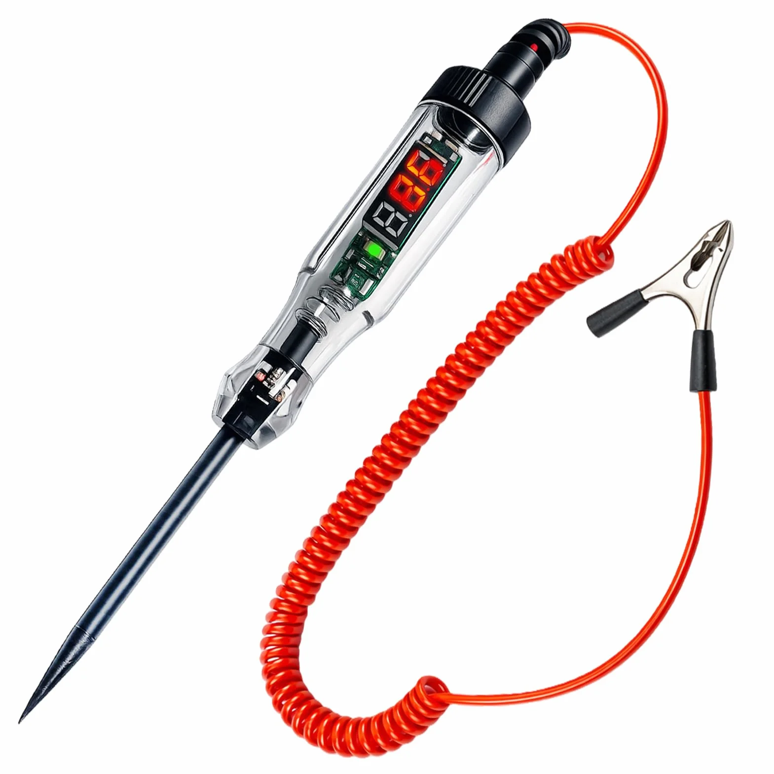 Probador de Circuito Automotriz 3-48V Comprobador de Fusibles con Pantalla LED Digital Car Voltage Tester Pencil DC Bidireccional Luz de Prueba de Pantalla de Retroiluminación