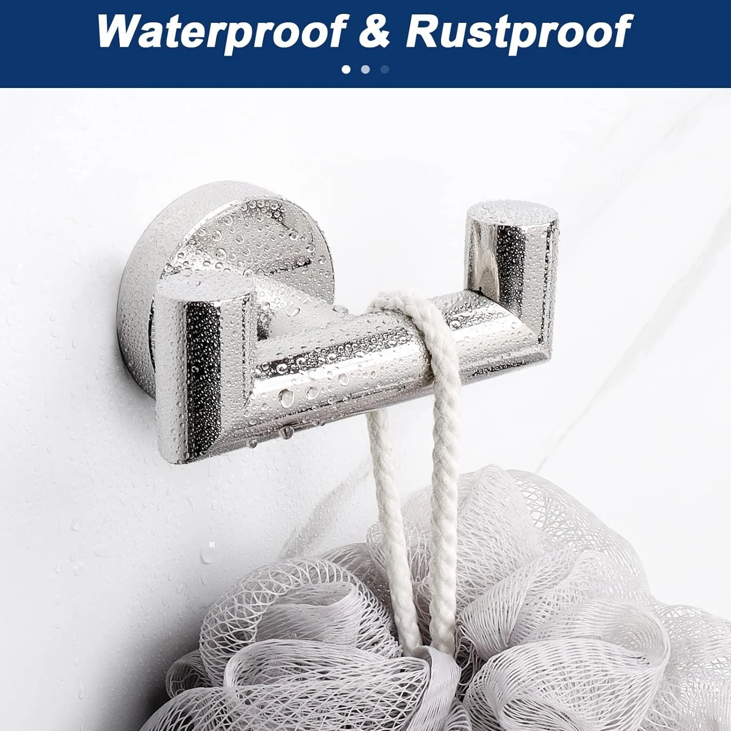 YUET 2 Piezas Ganchos para Pared, Acero Inoxidable, Colgador Toallas, Colgador para Baño Cocina Albornoz Trapos, Toalleros de Gancho de Baño con Tornillo, Montaje en Pared (Plata Pulida)