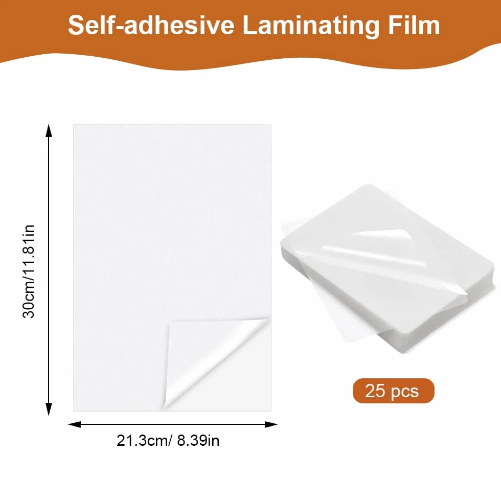 Laminas de Laminacion A4 Autosellantes 30x21,3 cm 25 Piezas