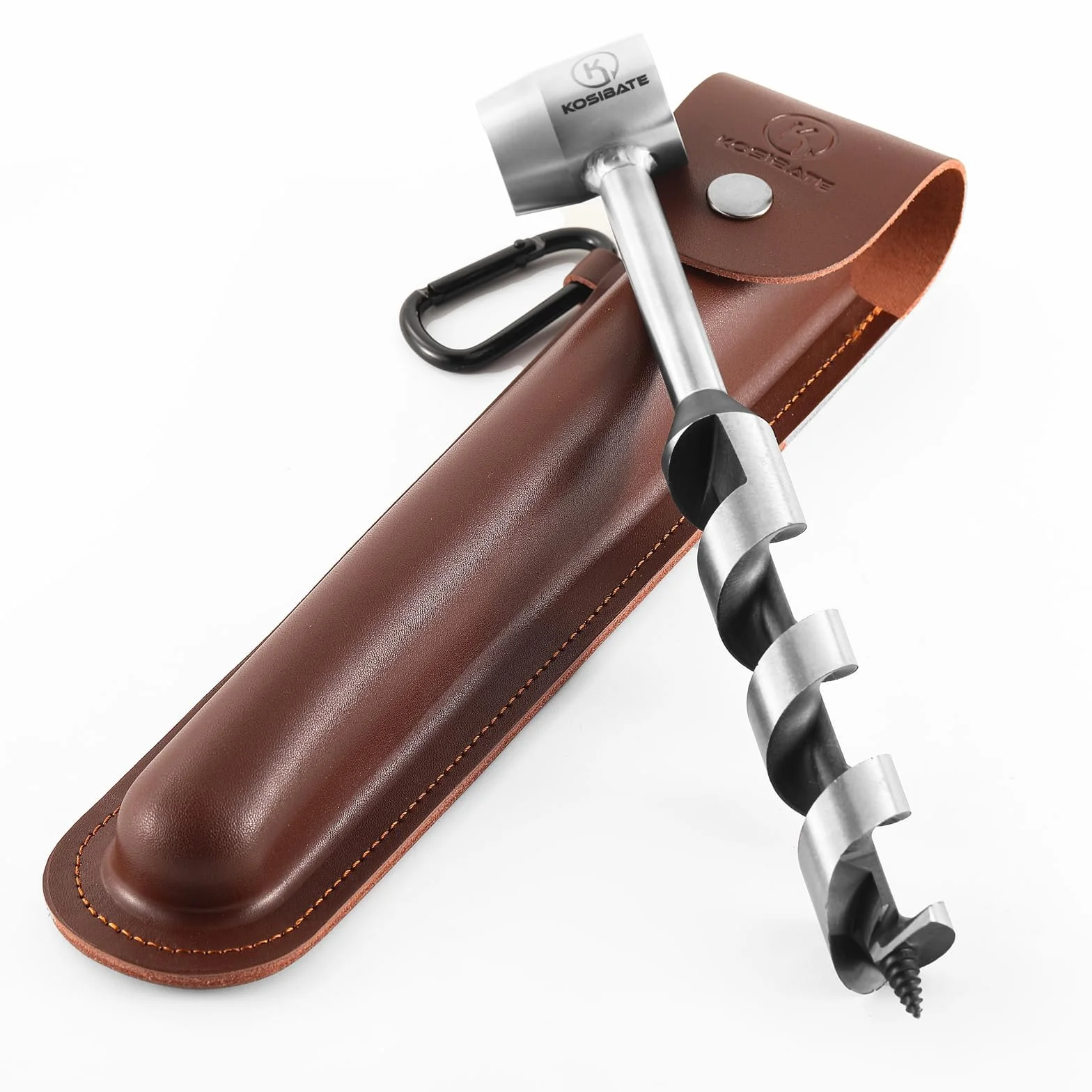 Kosibate Bushcraft Gear, llave de taladro manual para taladrar madera fácilmente, llave de colonos y herramientas de bushcraft, perfecta para tareas de camping y carpintería, taladro de madera de ojo