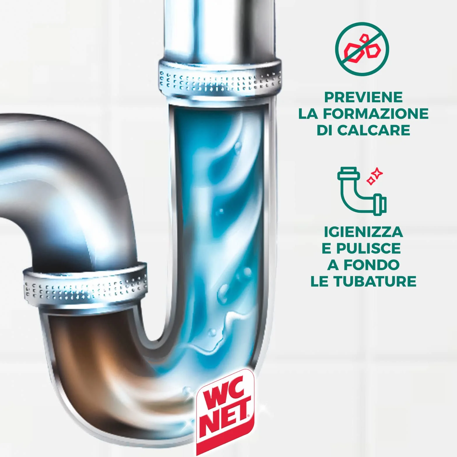 Wc Net Professional – Desatascador 5 acciones en 1, desatascador de tuberías y antical, 1000 ml x 4 paquetes