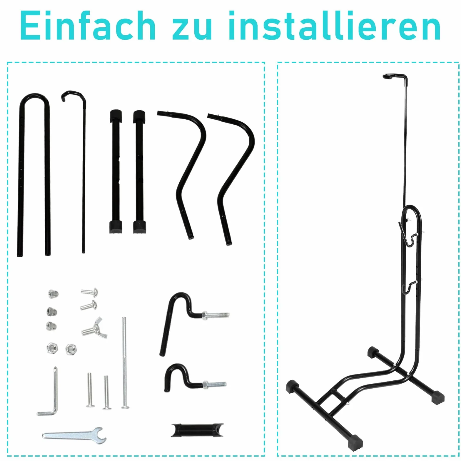Soporte para bicicletas 3 en 1, suelo de 20 a 27,5 pulgadas, soporte de mantenimiento para bicicletas horizontal y vertical, altura ajustable, adecuado para rueda delantera o trasera, 42,5