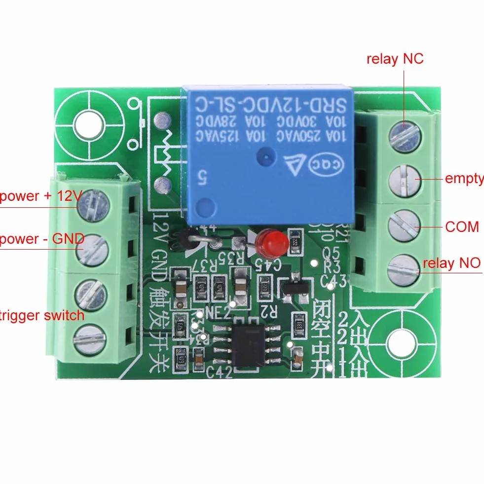 DEWIN Relé 12V, Módulo de Control de Relé de Interruptor de Disparo de Circuito Biestable de Canal único DC 12V