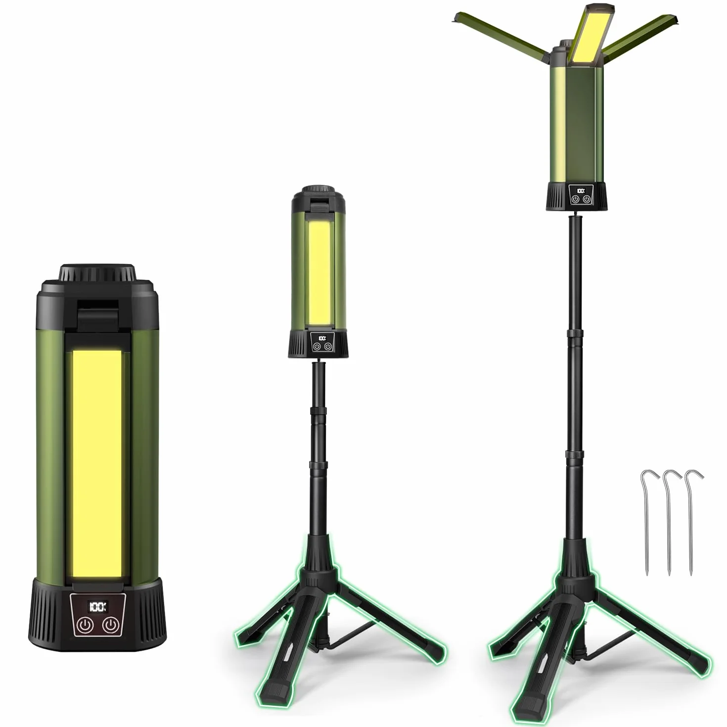 Foco LED recargable con soporte, 2000 lúmenes, batería de 6000 mAh, 7 modos de luz, lámpara de trabajo magnética para exteriores, reparación de coche, camping, inalámbrico, USB C [clase