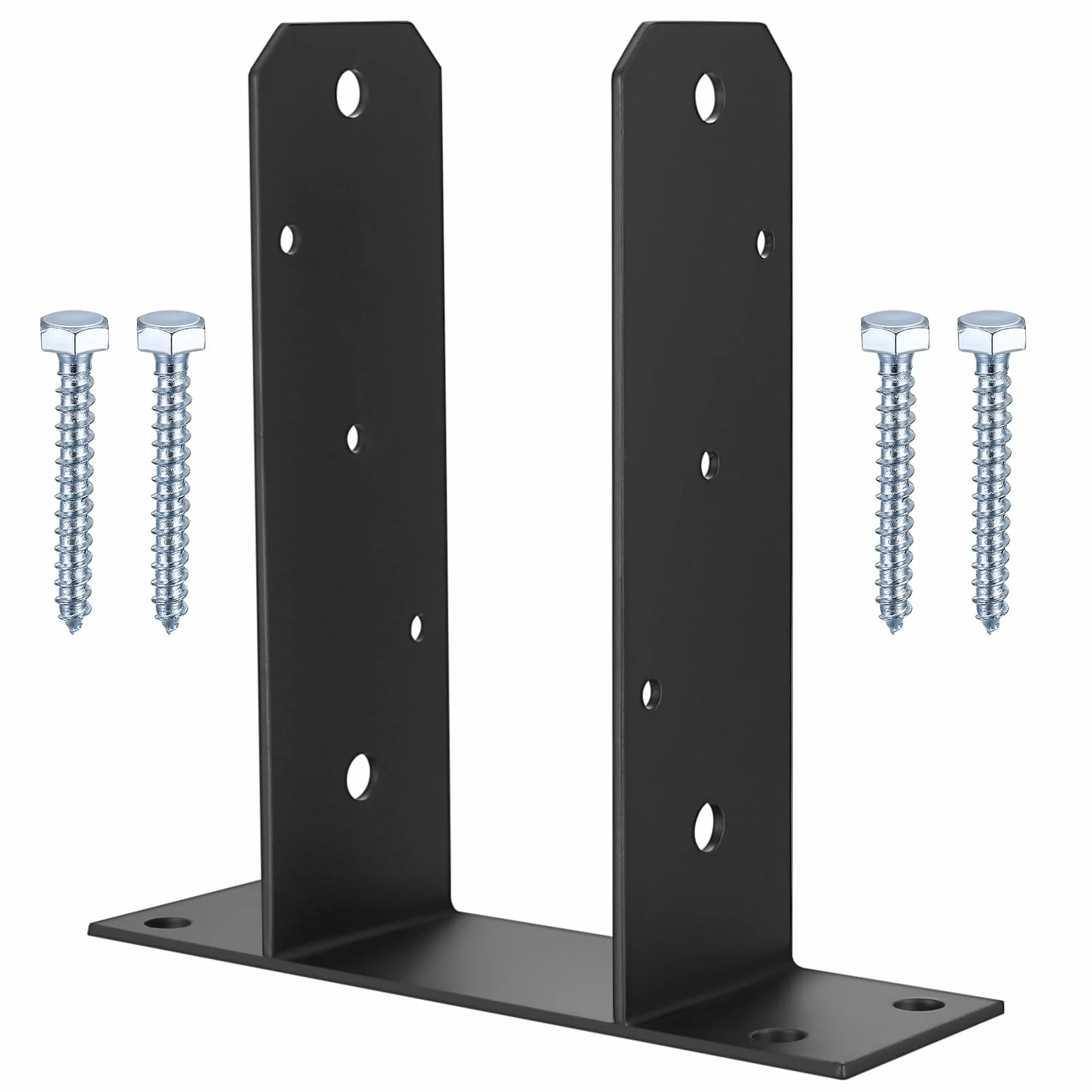 Soporte para Postes en U 90x90mm, Anclaje para Postes de Madera, Base Atornillable para Hormigón
